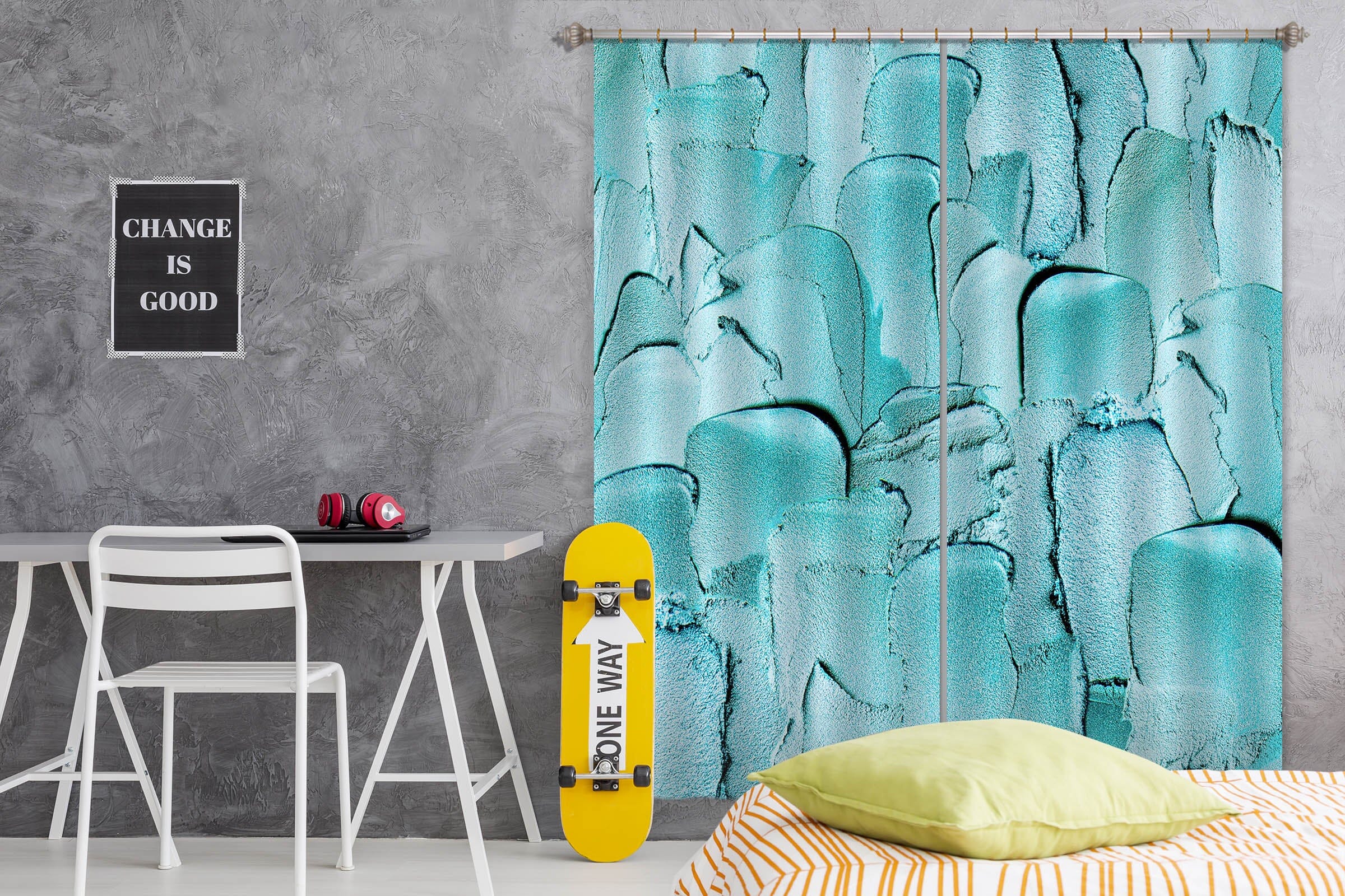 3D Blue Pigment 184 Uta Naumann Curtain Curtains Drapes Curtains AJ Creativity Home