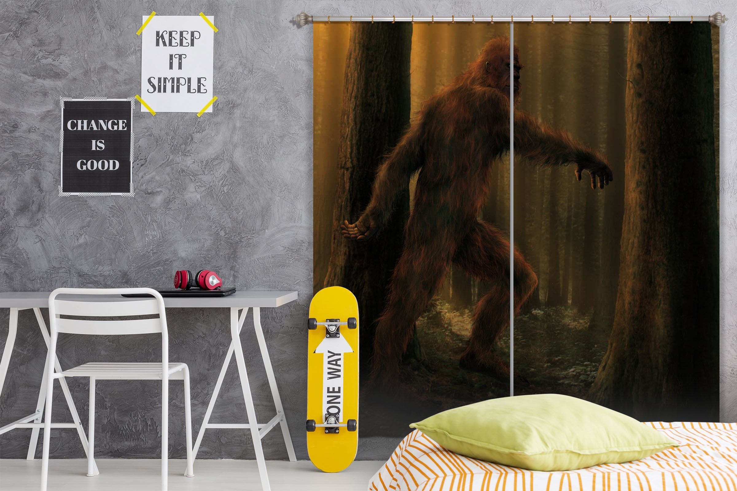 3D Bigfoot Def 011 Vincent Hie Curtain Curtains Drapes Curtains AJ Creativity Home