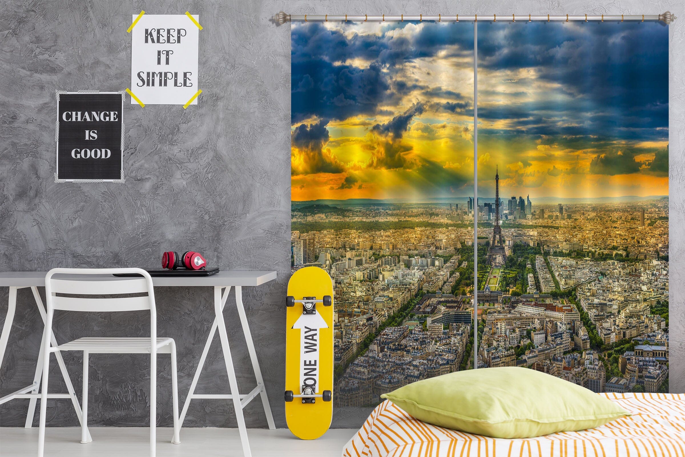 3D Dusk City 137 Marco Carmassi Curtain Curtains Drapes Curtains AJ Creativity Home