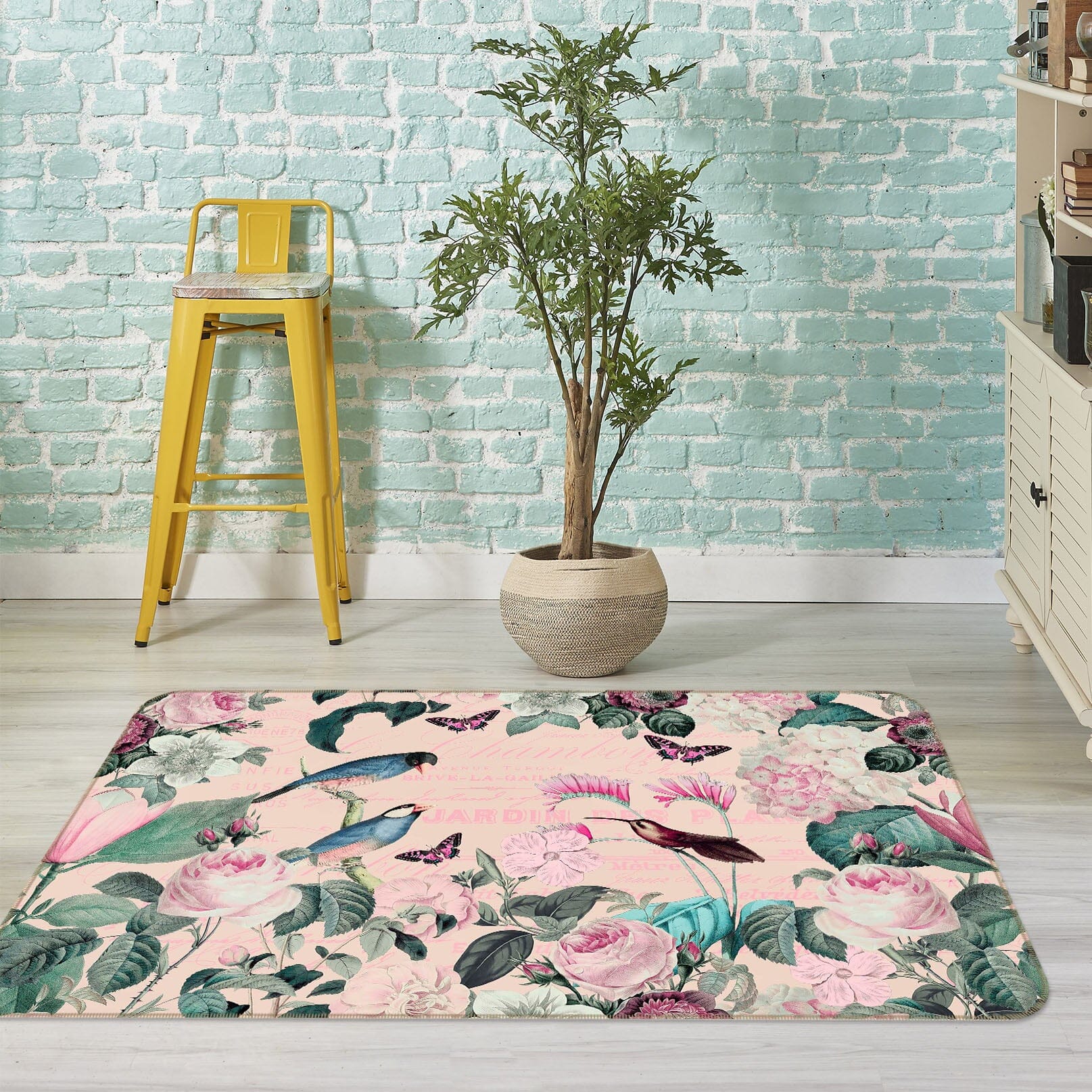 3D Bird Flowers 1016 Andrea haase Rug Non Slip Rug Mat Mat AJ Creativity Home