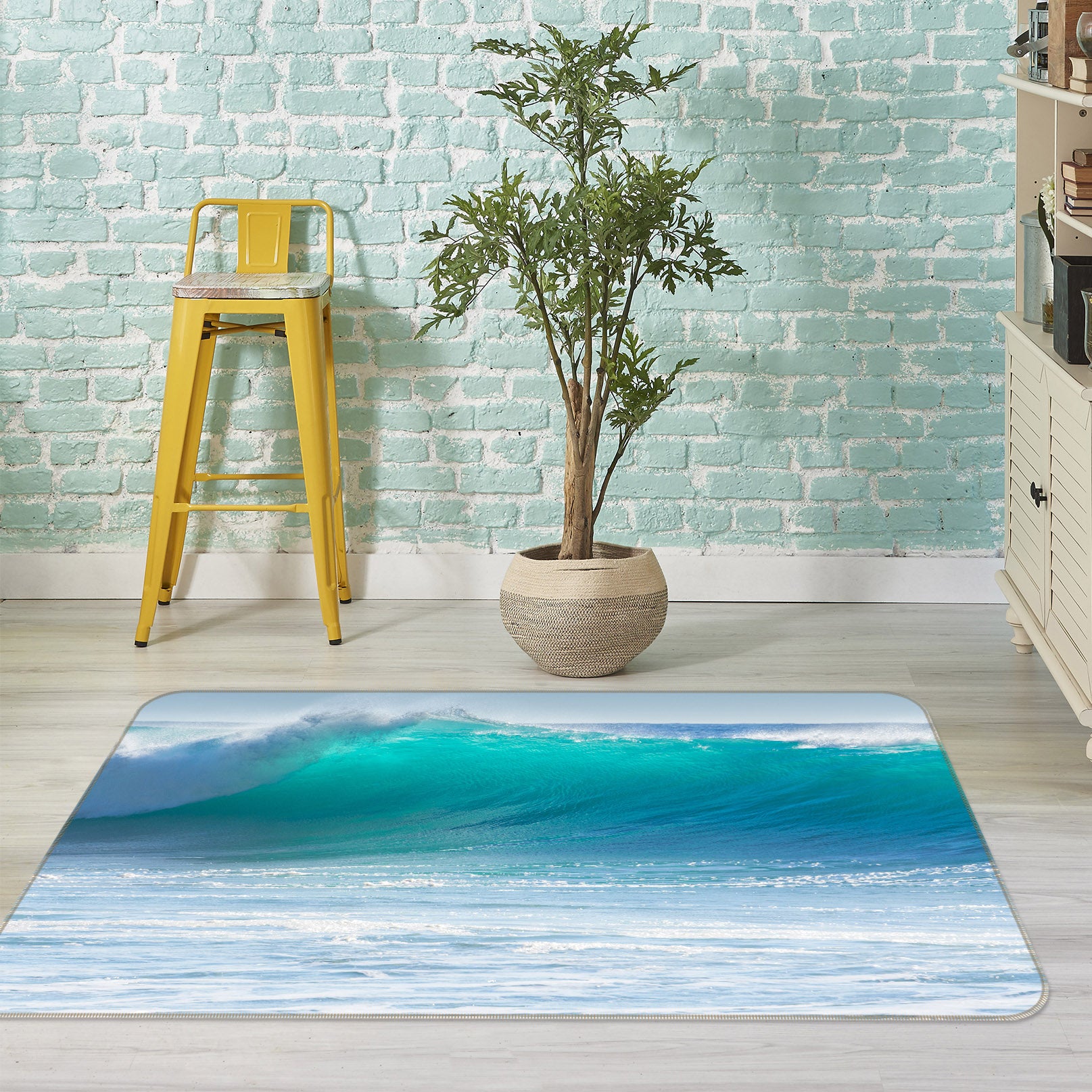 3D Ocean Waves 36003 Non Slip Rug Mat