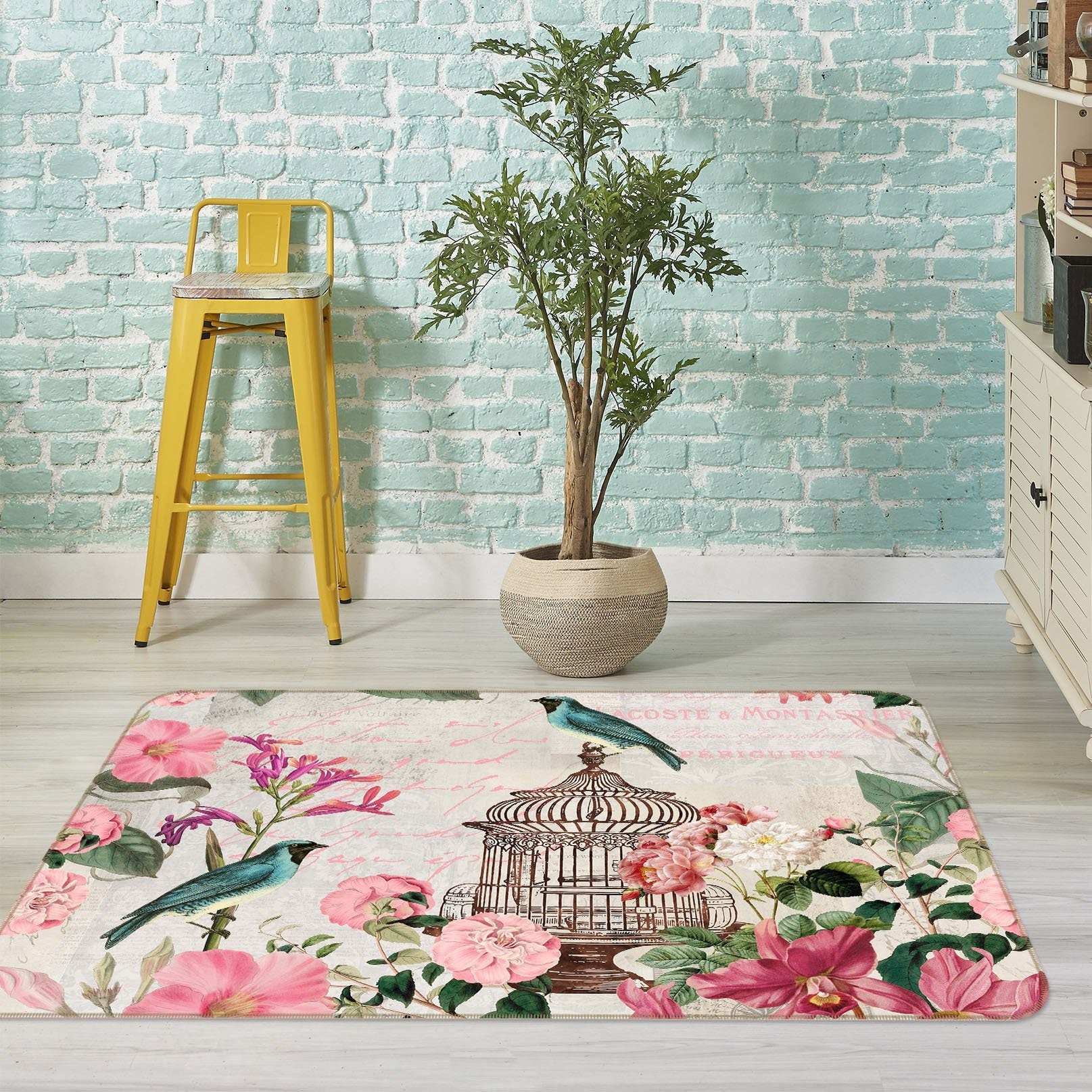 3D Bircage Master 1002 Andrea haase Rug Non Slip Rug Mat Mat AJ Creativity Home