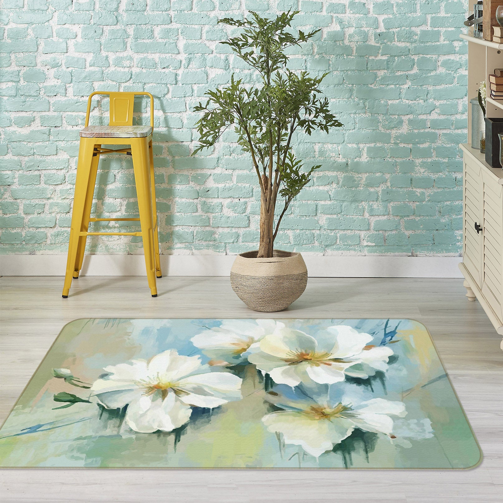 3D Flowers 34076 Non Slip Rug Mat