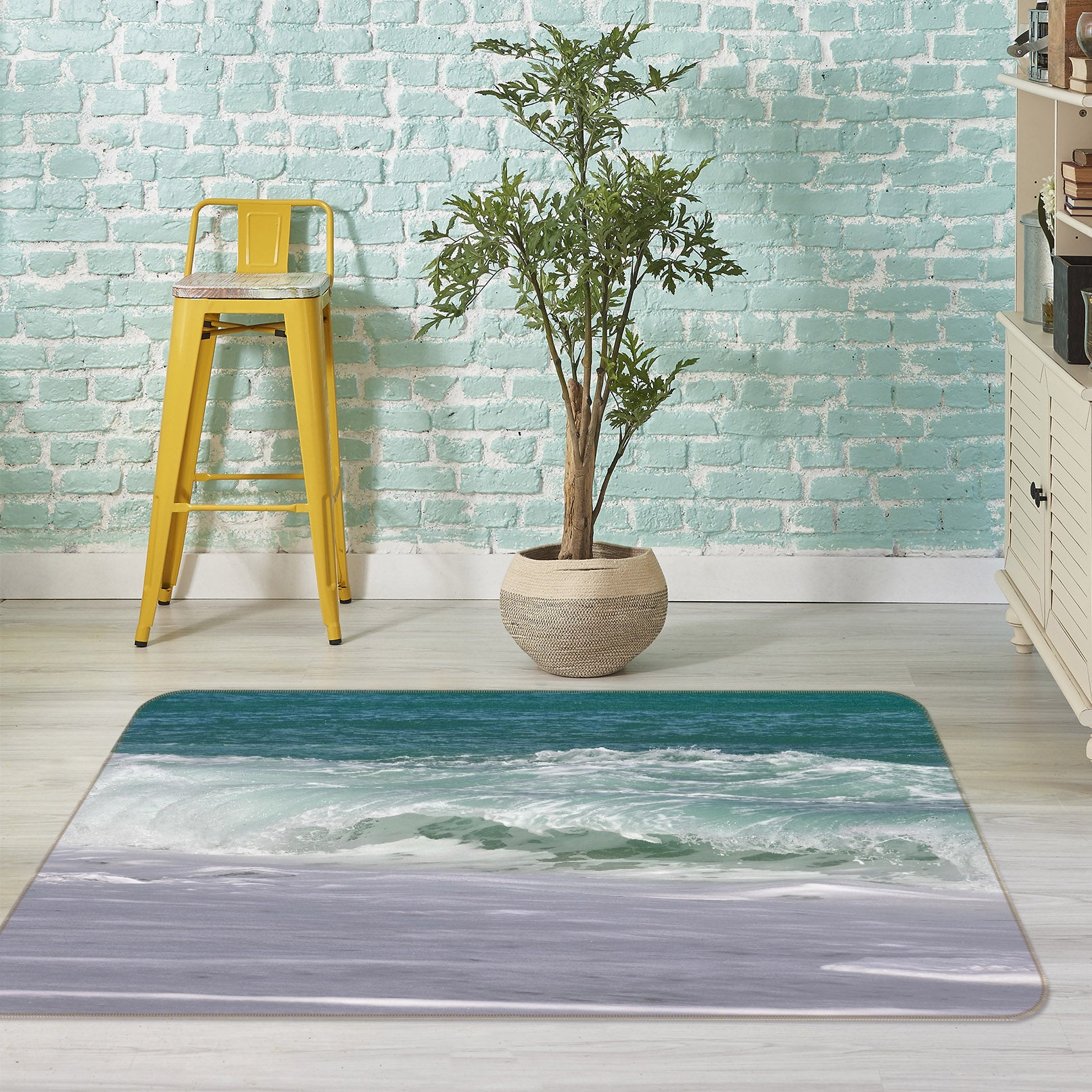 3D Waves Seawater 36028 Non Slip Rug Mat