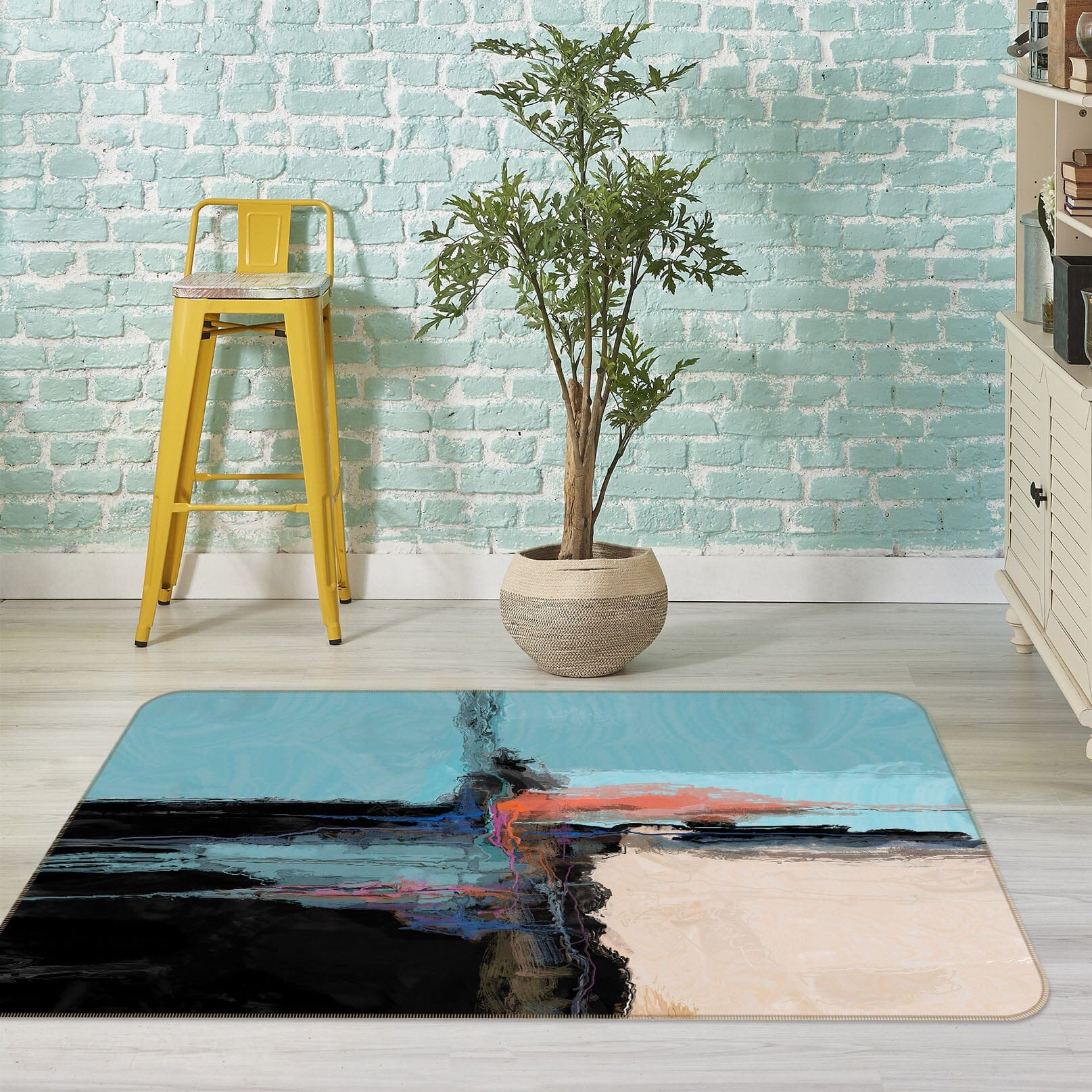 3D Ink Pattern 1049 Michael Tienhaara Rug Non Slip Rug Mat Mat AJ Creativity Home