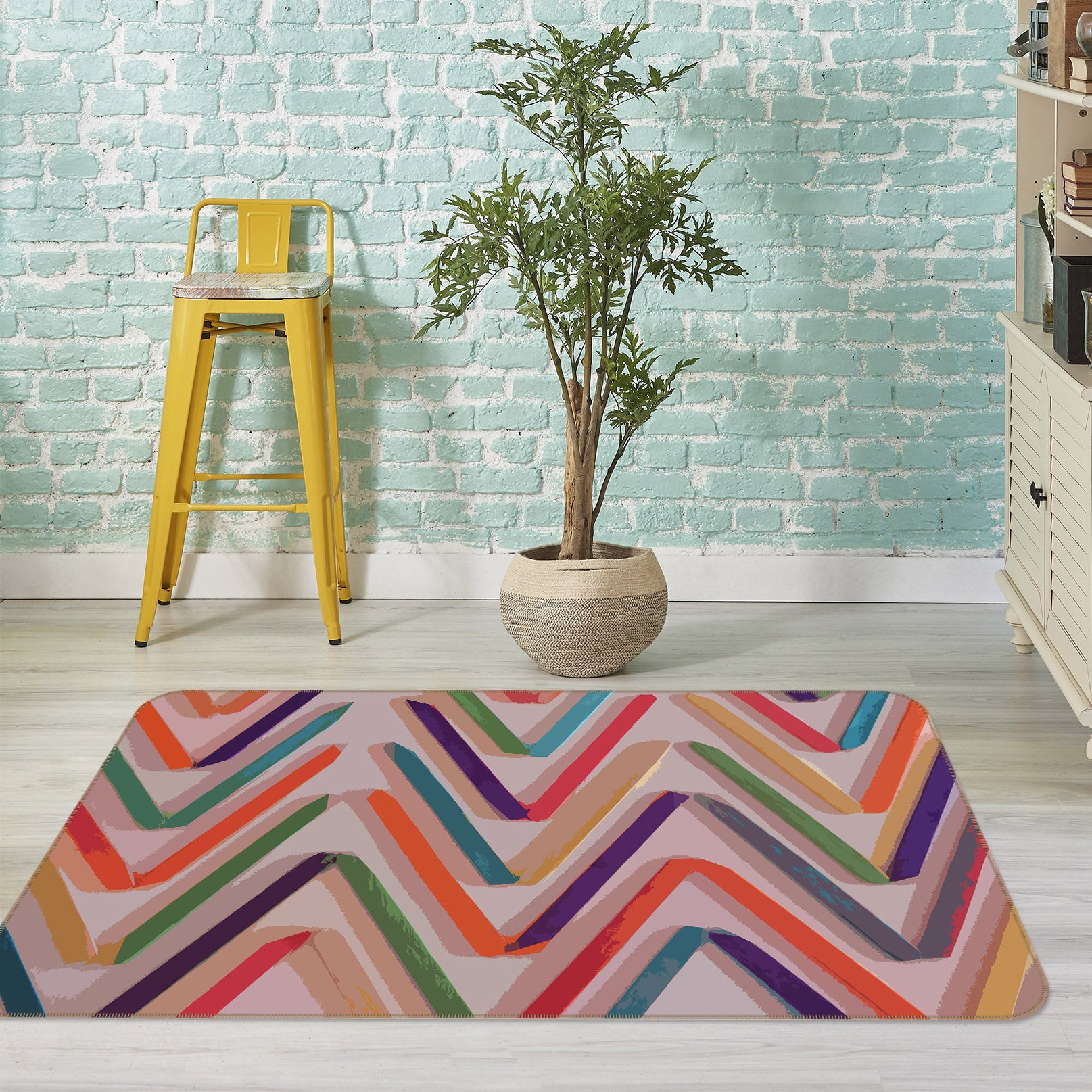 3D Wavy Lines 70059 Shandra Smith Rug Non Slip Rug Mat