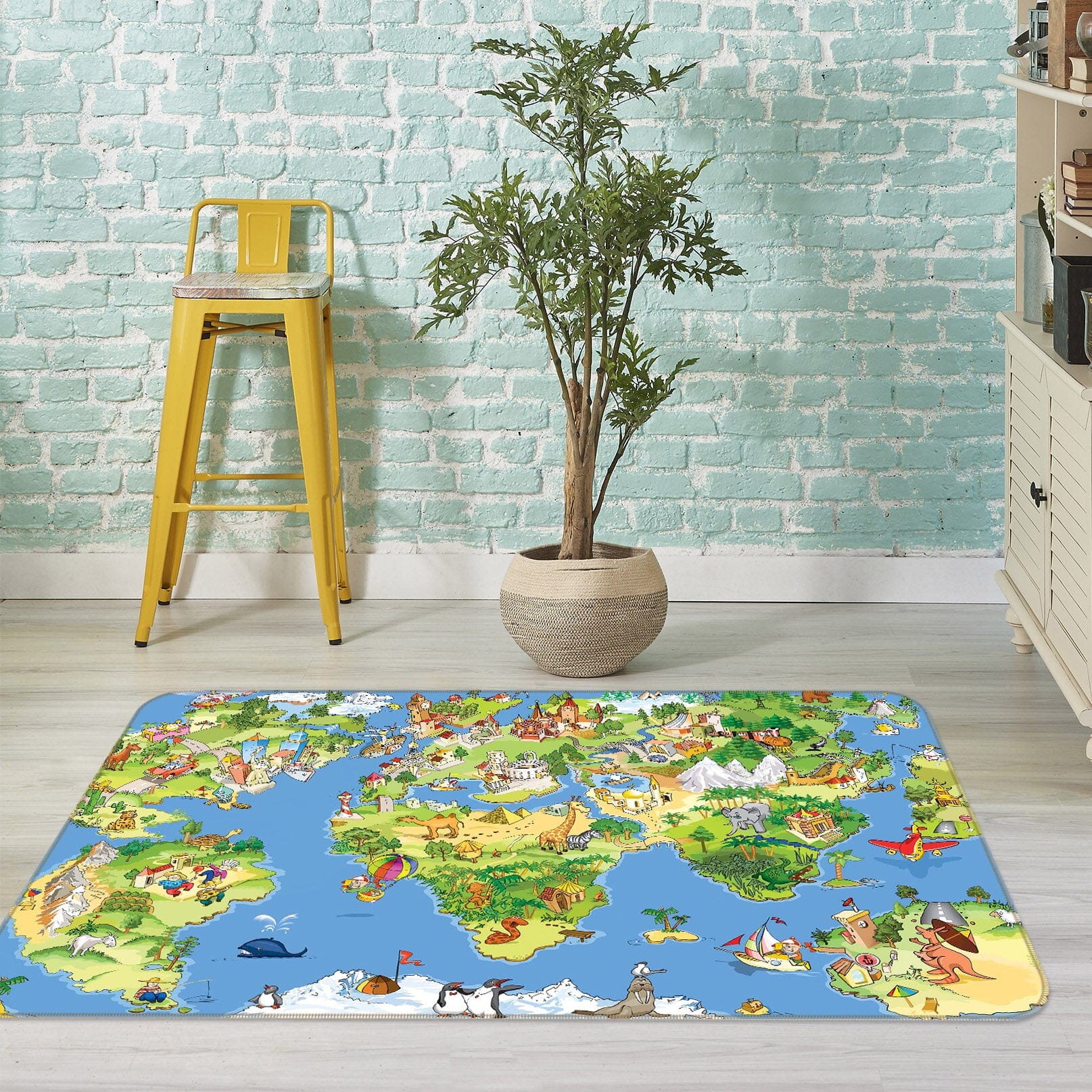 3D Painted Island 207 World Map Non Slip Rug Mat Mat AJ Creativity Home