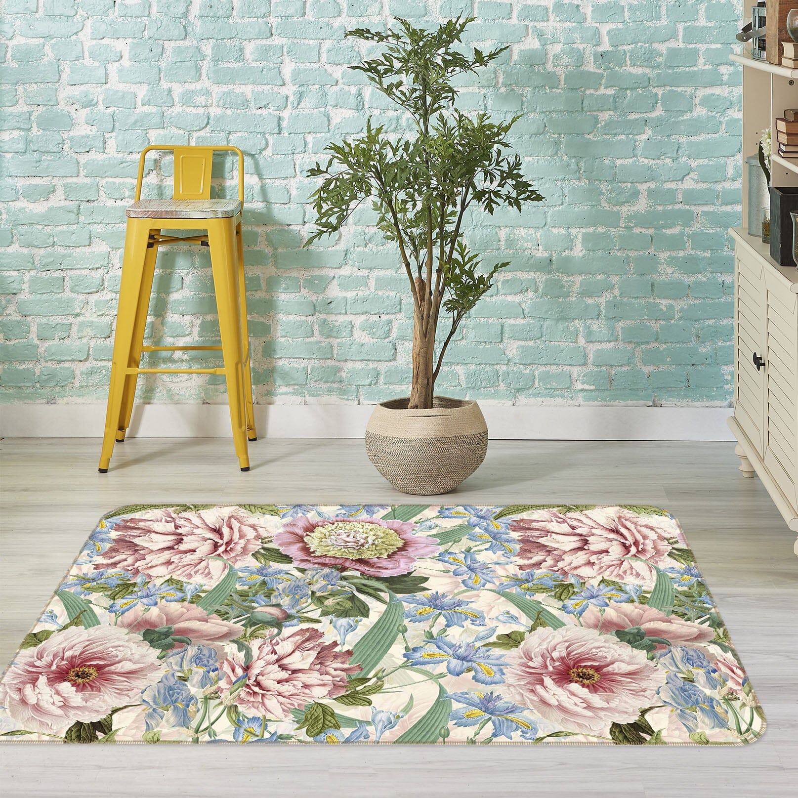 3D Flowers Bloom 173 Uta Naumann Rug Non Slip Rug Mat Mat AJ Creativity Home