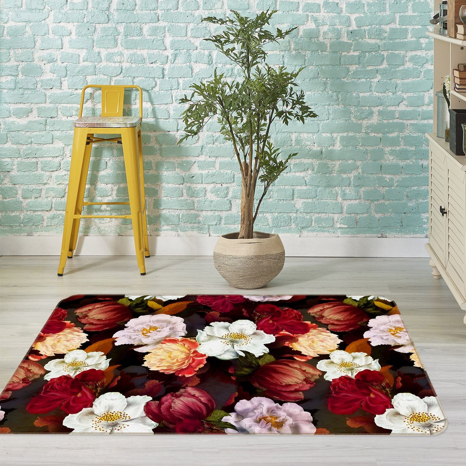 3D Flowers Bloom 145 Uta Naumann Rug Non Slip Rug Mat Mat AJ Creativity Home