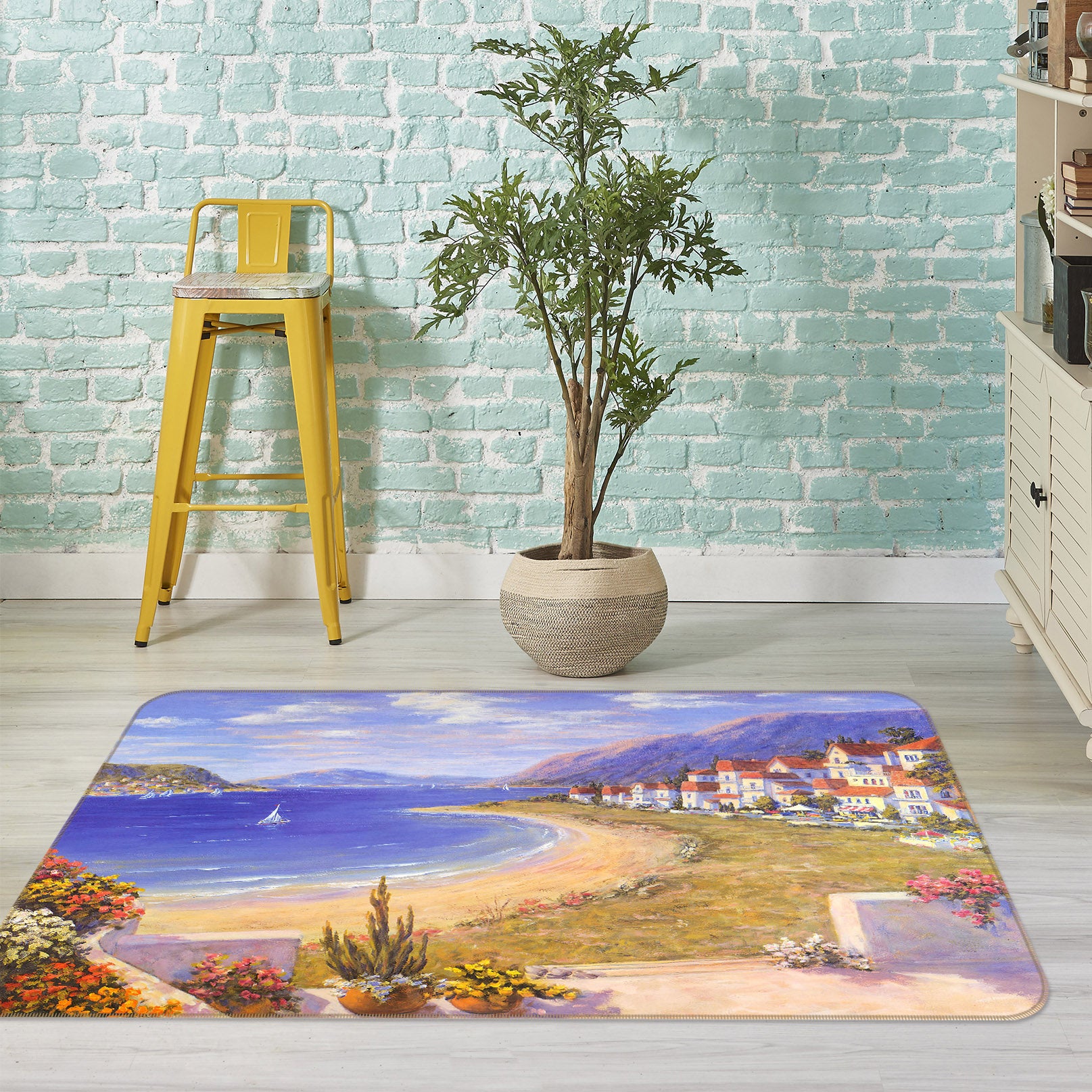 3D Seaside House 32049 Non Slip Rug Mat