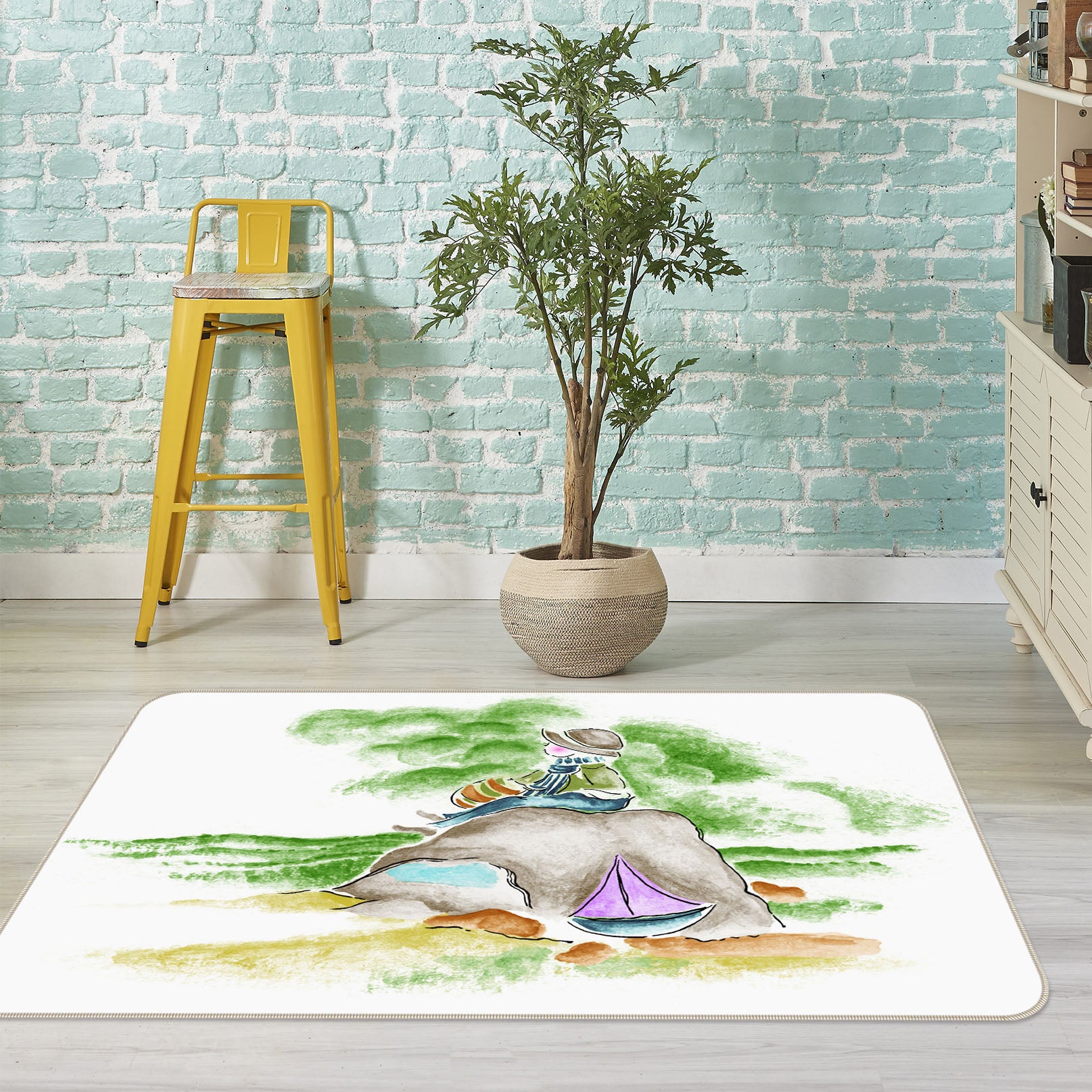 3D Girl Stone 33127 Non Slip Rug Mat