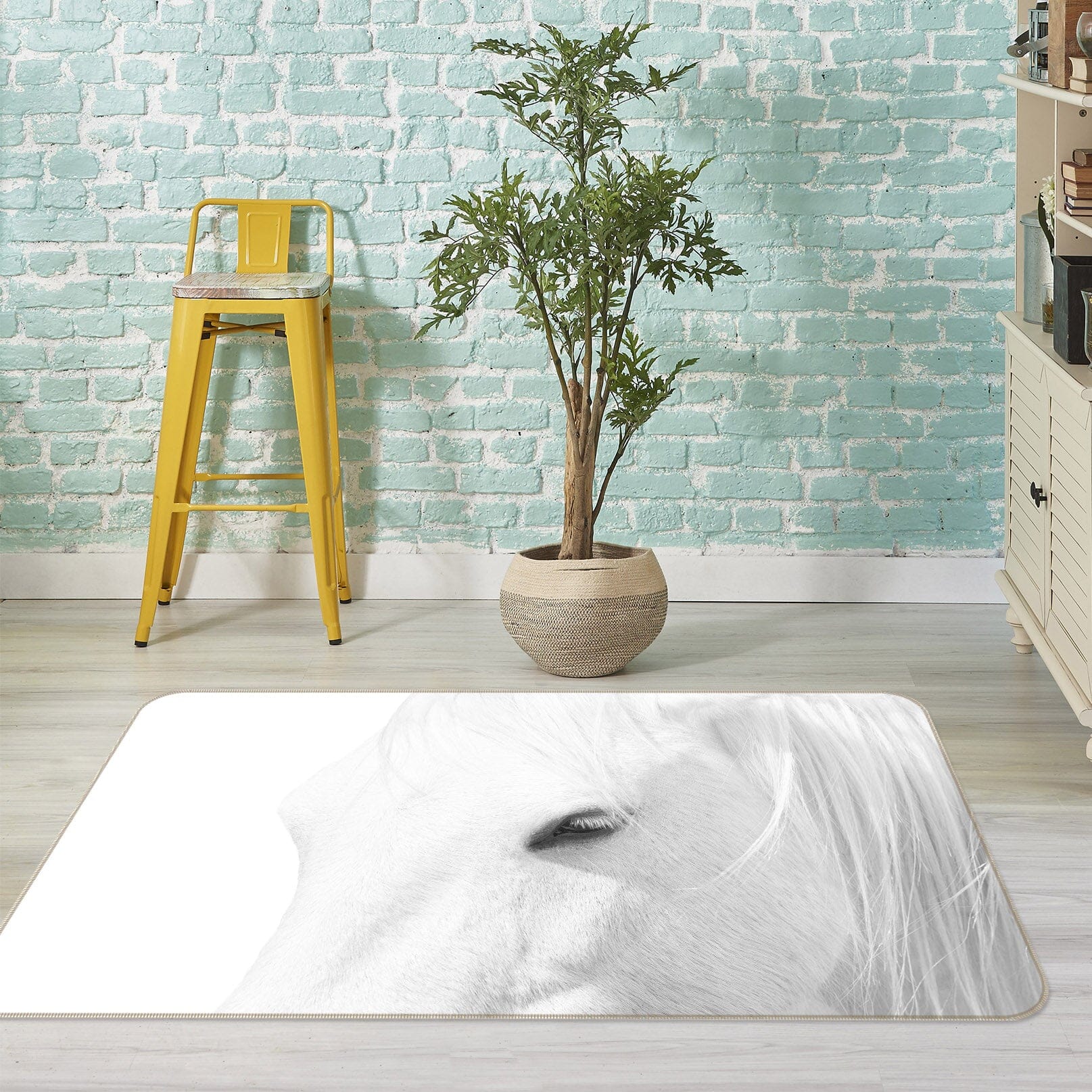 3D White Horse 1173 Marco Carmassi Rug Non Slip Rug Mat Mat AJ Creativity Home
