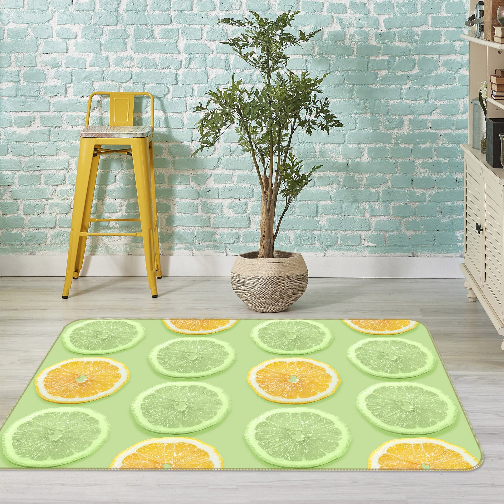 3D Lemon Slices 29141 Non Slip Rug Mat
