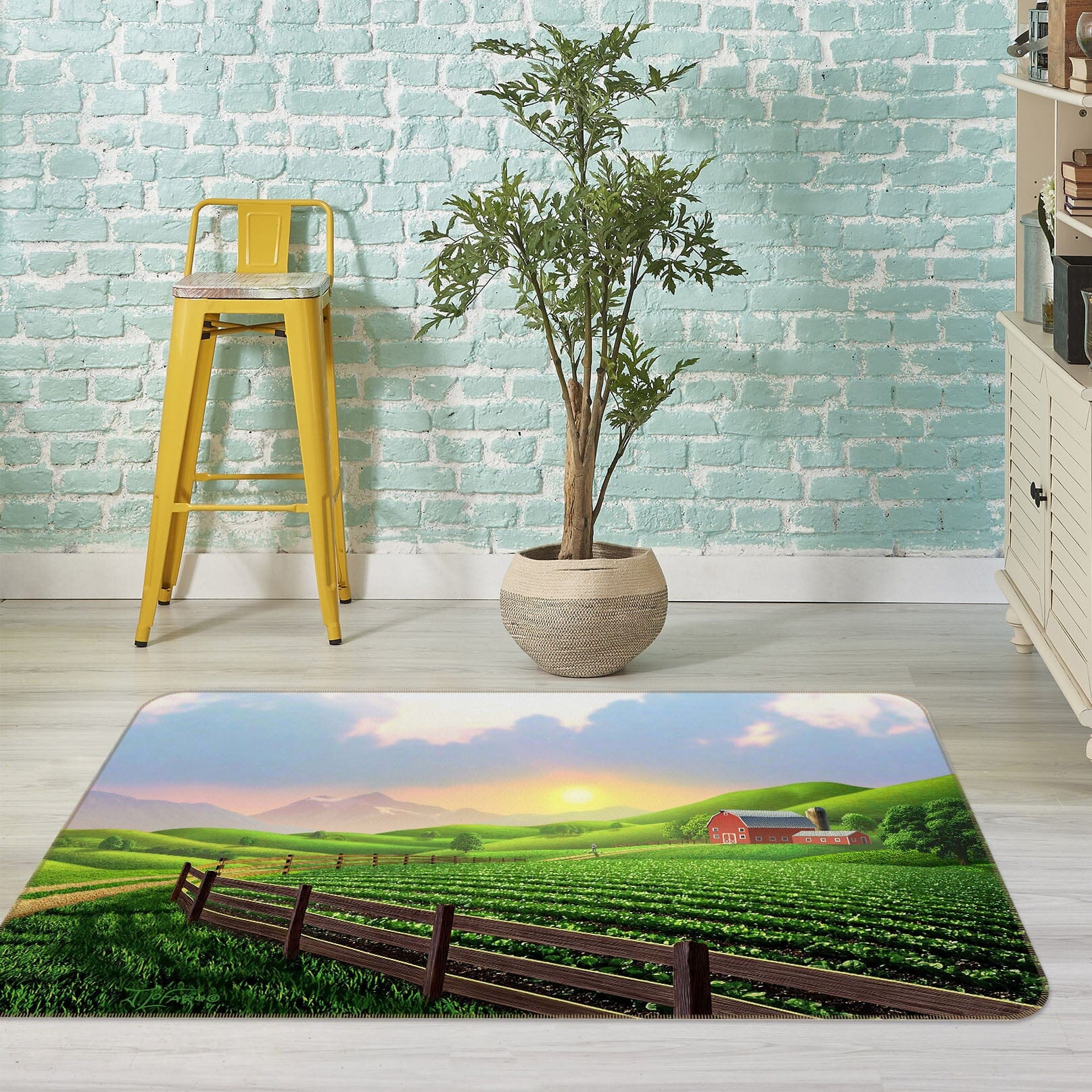 3D Sunny Farm 1056 Jerry LoFaro Rug Non Slip Rug Mat Mat AJ Creativity Home