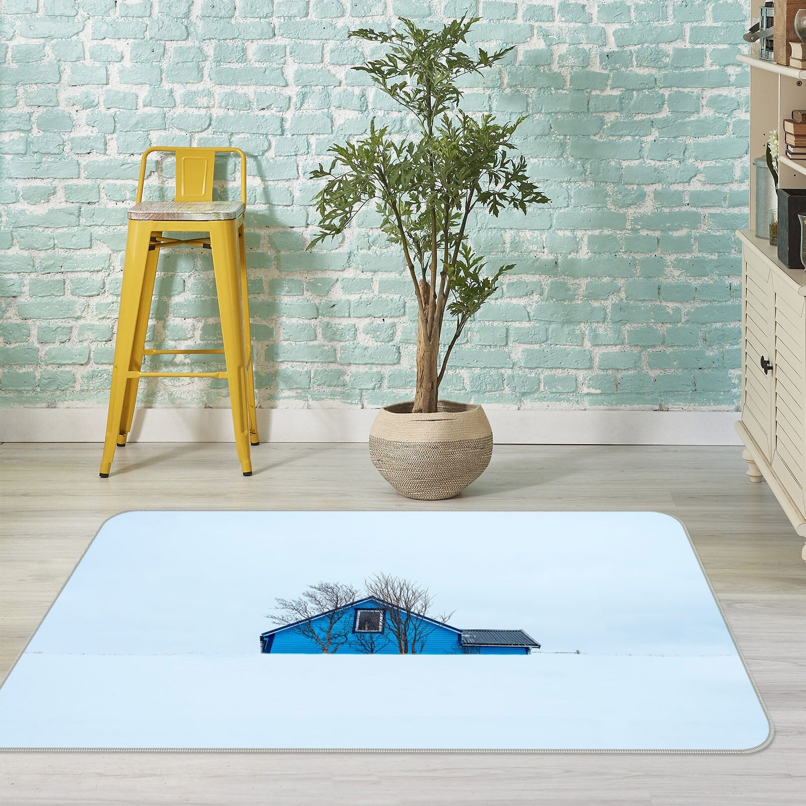 3D Blue House 1120 Marco Carmassi Rug Non Slip Rug Mat Mat AJ Creativity Home