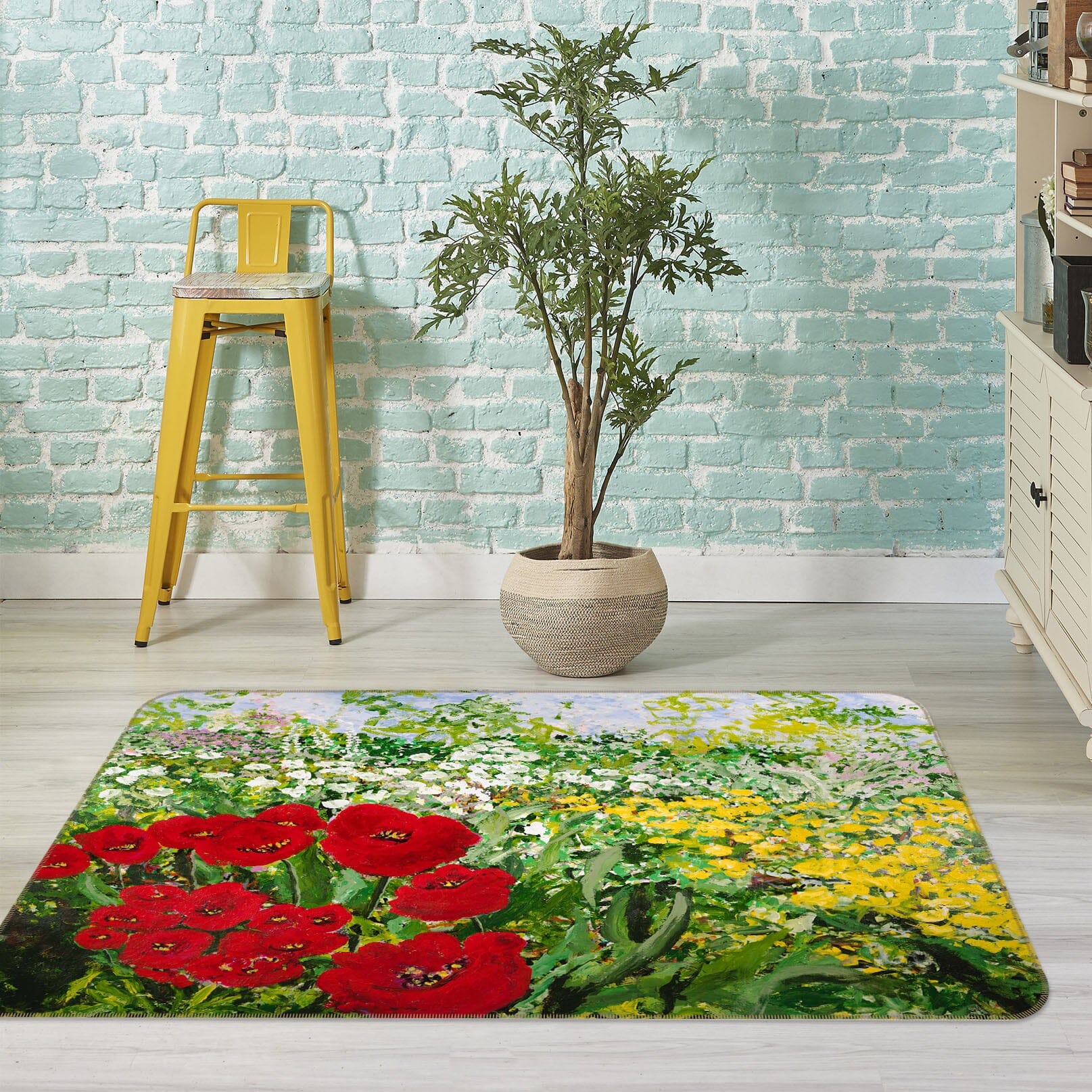 3D Valley Wildflowers 1125 Allan P. Friedlander Rug Non Slip Rug Mat Mat AJ Creativity Home