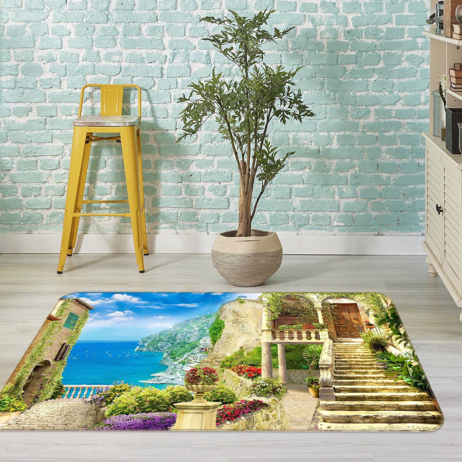 3D House Stairs 34109 Non Slip Rug Mat