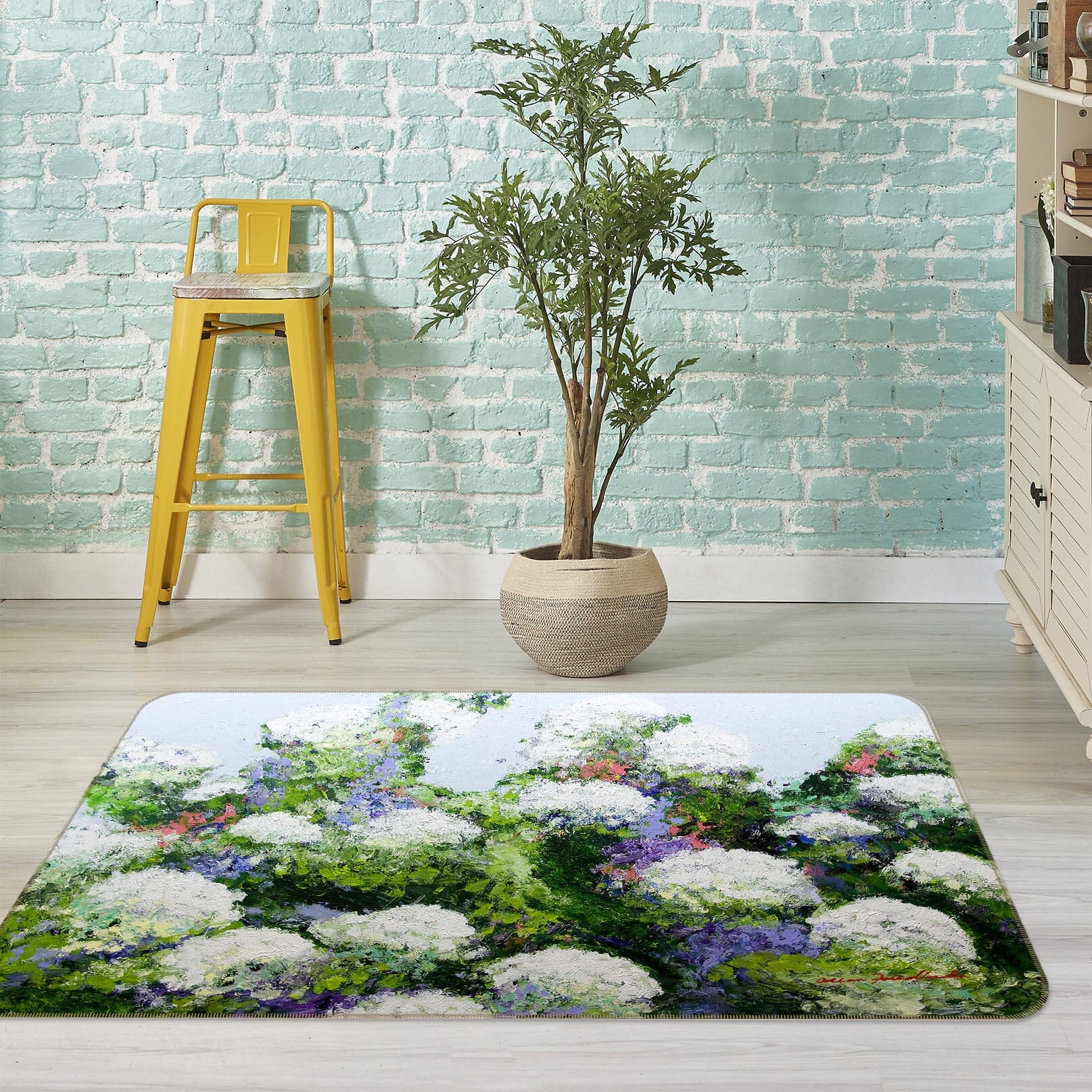 3D White Camellia 1113 Allan P. Friedlander Rug Non Slip Rug Mat Mat AJ Creativity Home