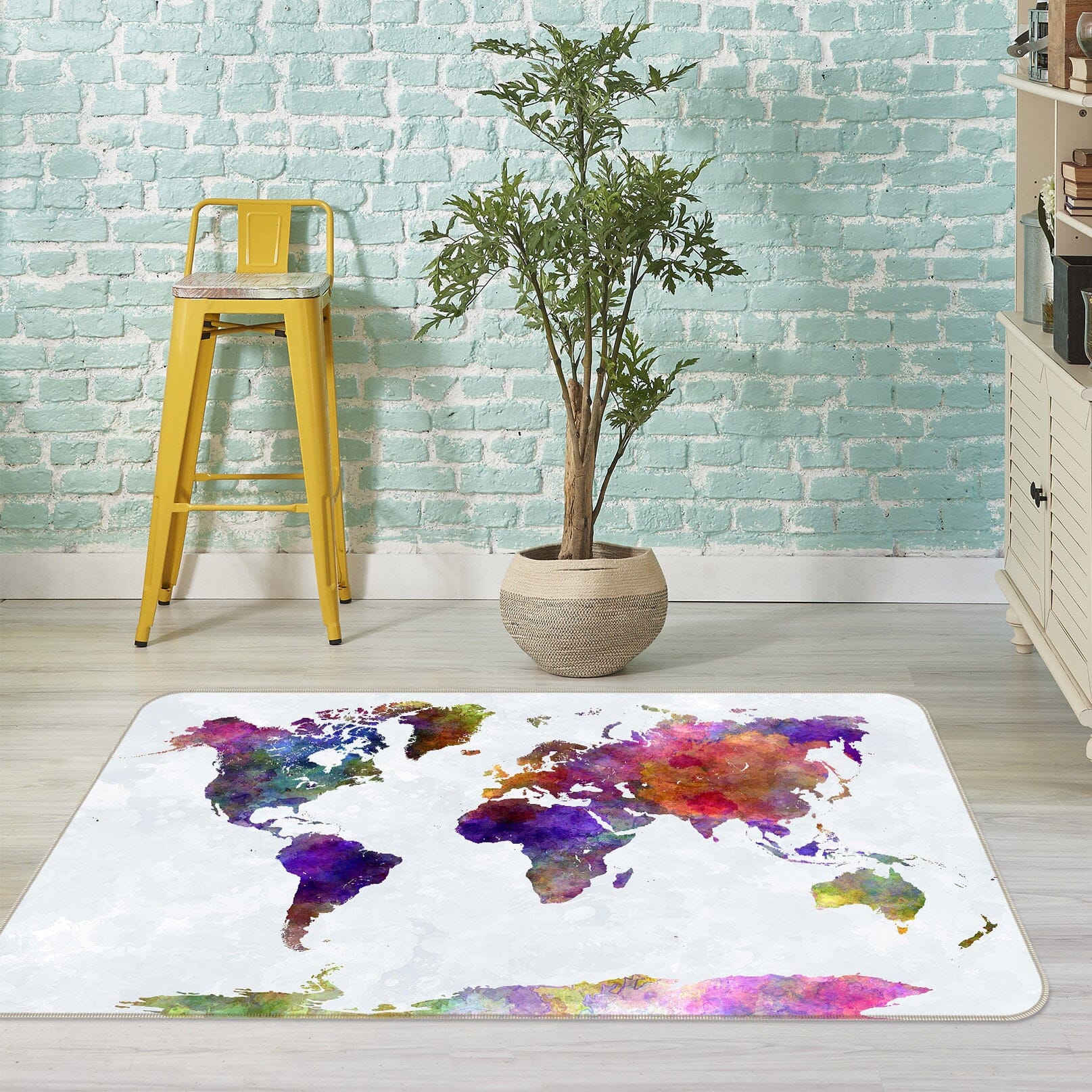 3D Color Cloth 201 World Map Non Slip Rug Mat Mat AJ Creativity Home