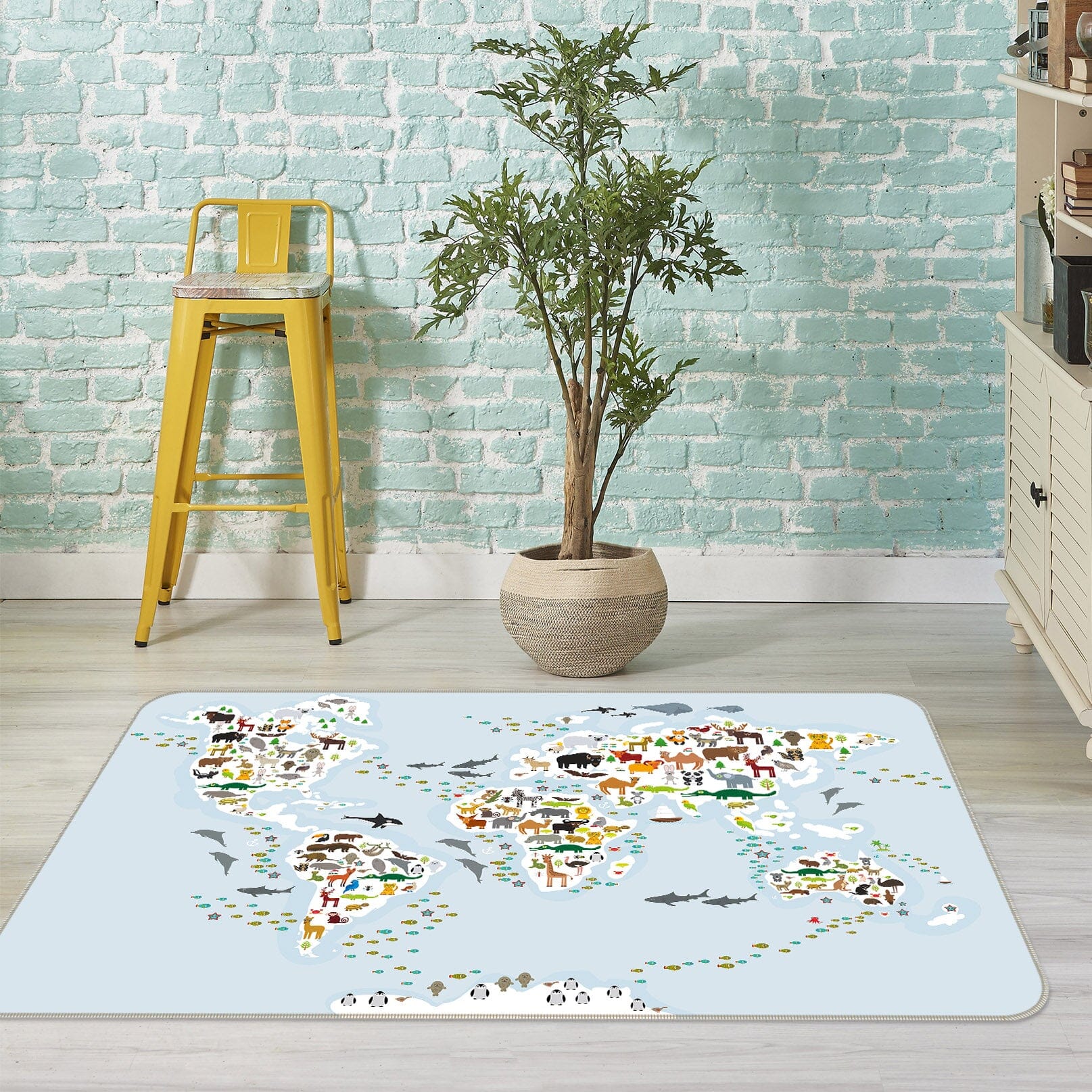 3D Colored Spots 298 World Map Non Slip Rug Mat Mat AJ Creativity Home