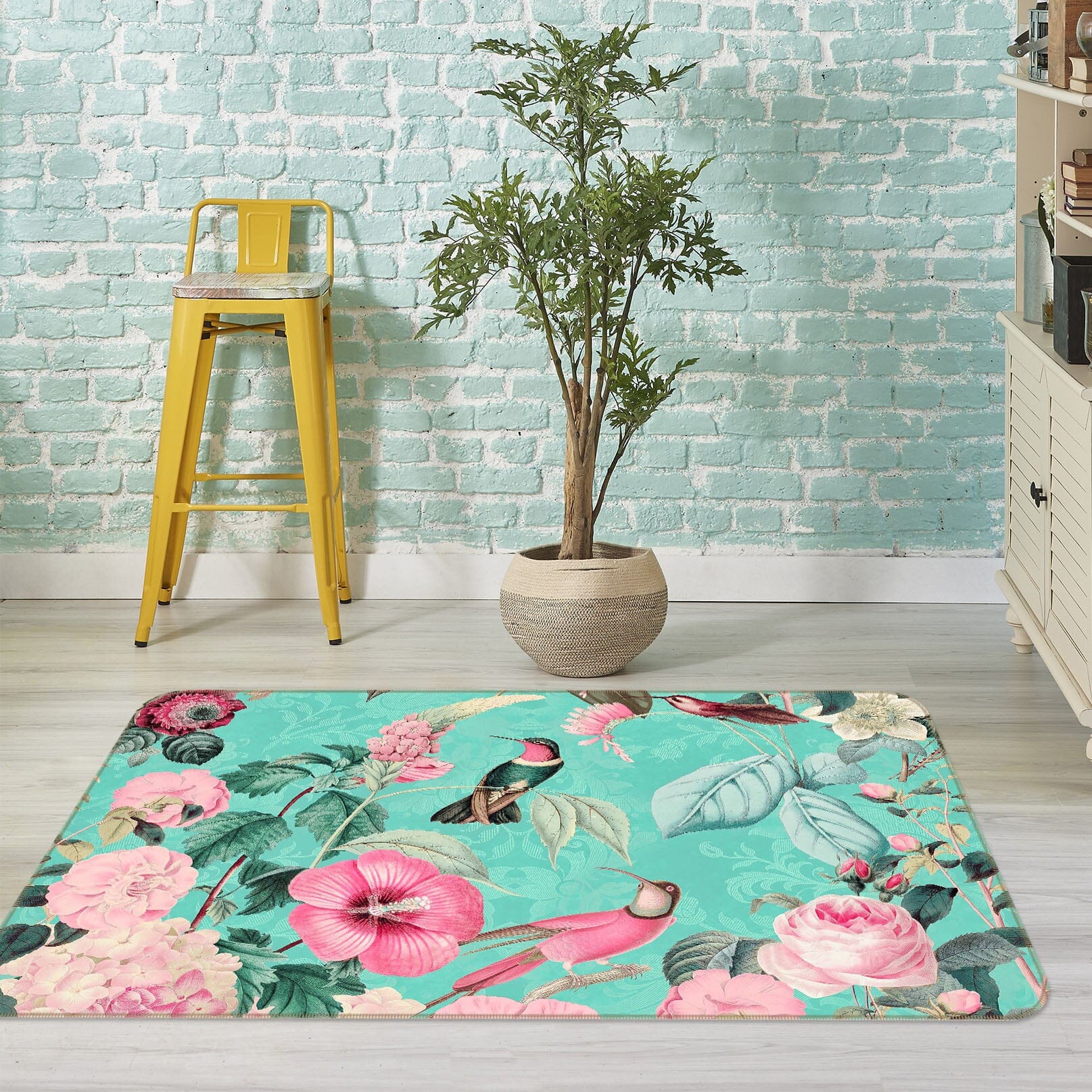 3D Flower Bird 1021 Andrea haase Rug Non Slip Rug Mat Mat AJ Creativity Home