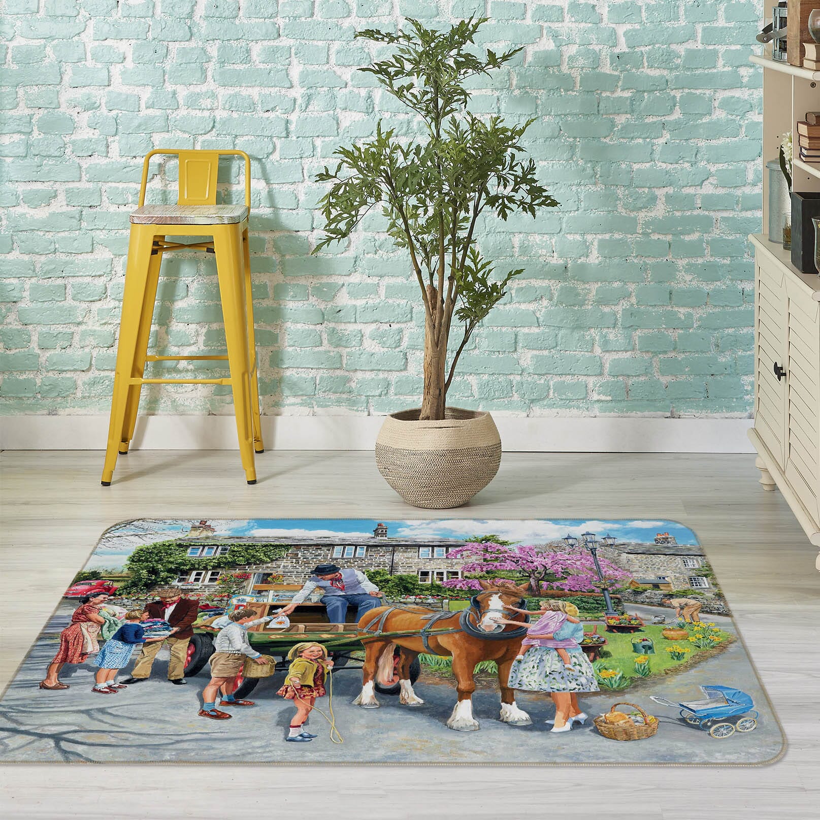 3D Petting The Horse 1095 Trevor Mitchell Rug Non Slip Rug Mat Mat AJ Creativity Home