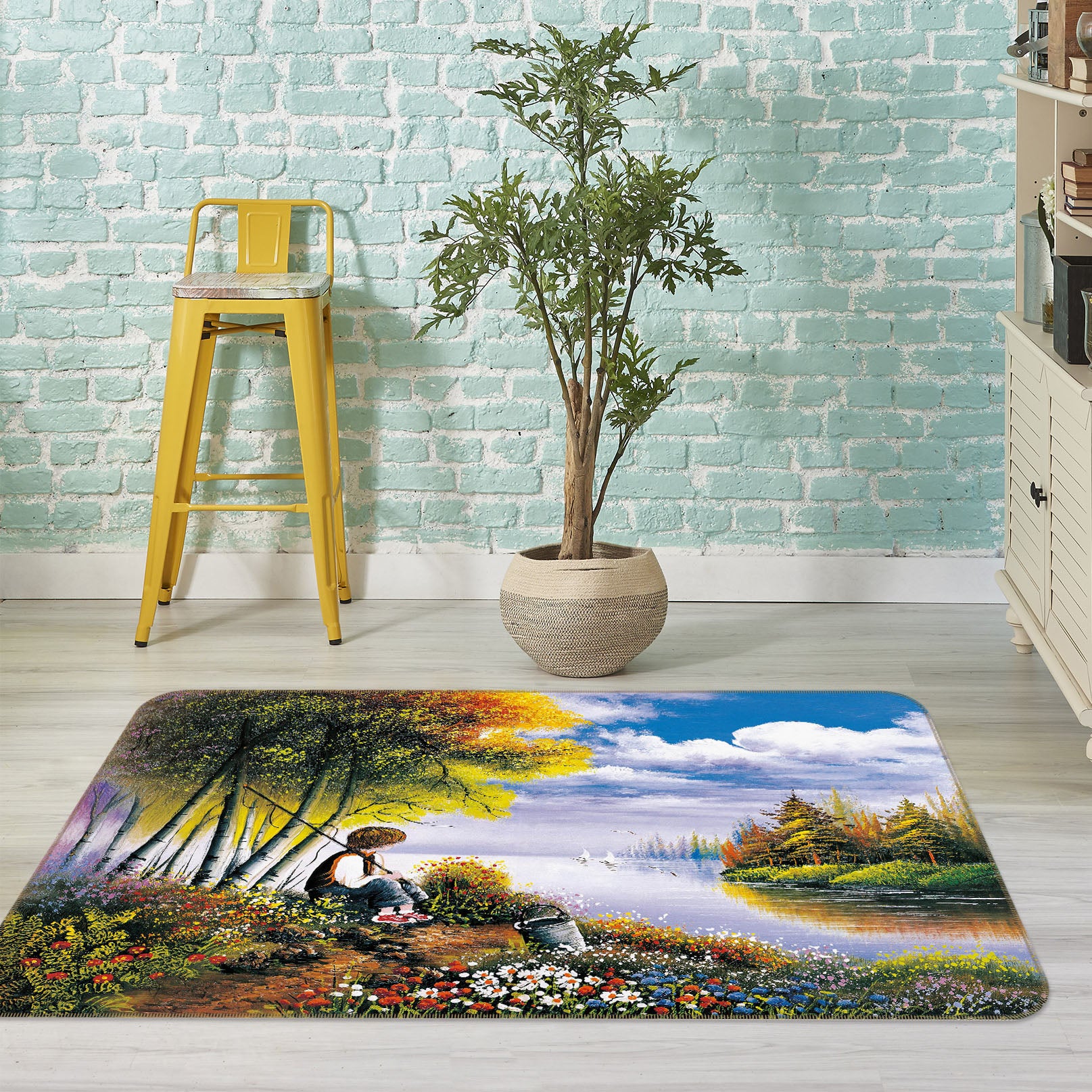 3D Tree Riverside 33149 Non Slip Rug Mat