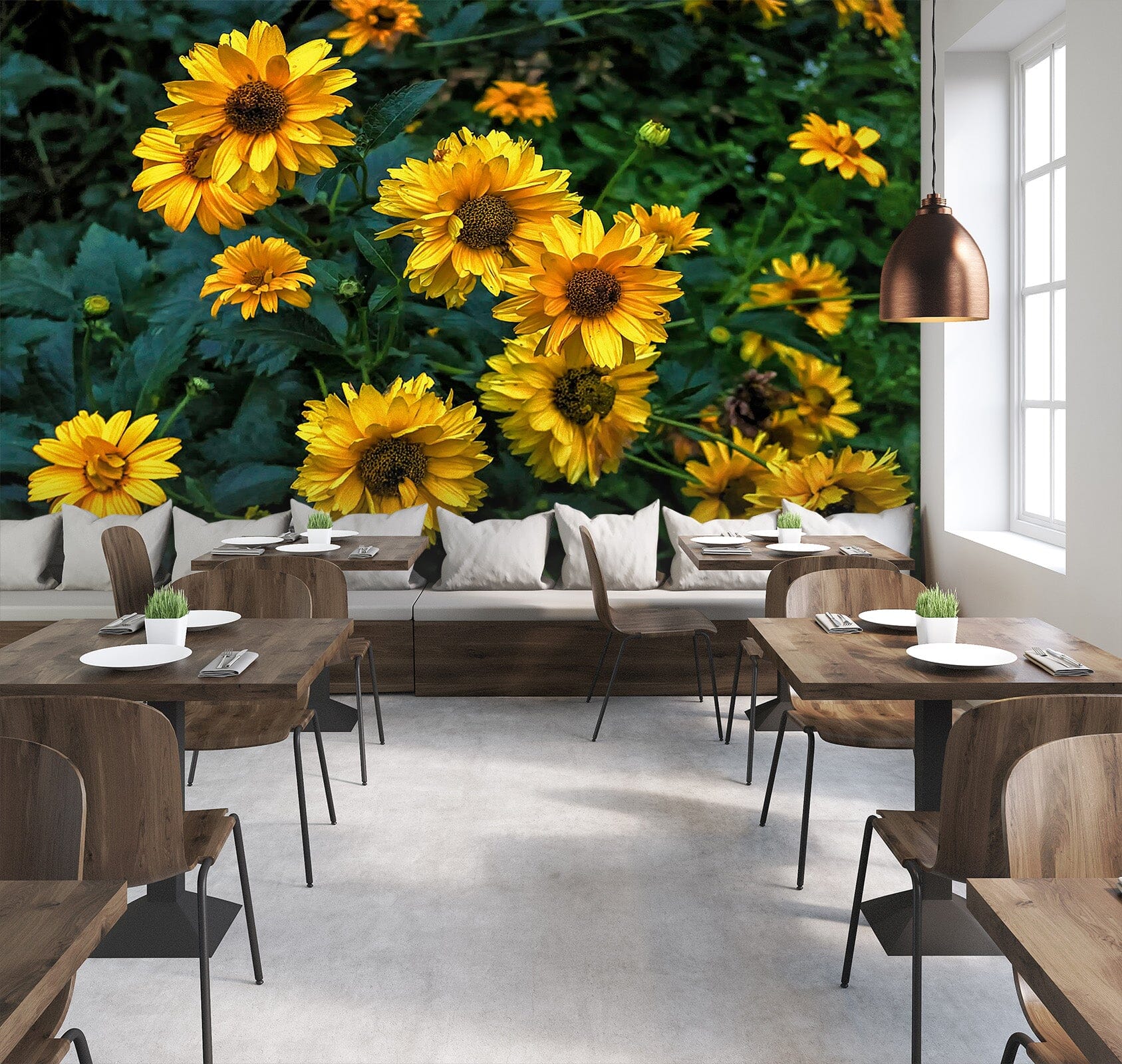 3D Sun Flower 134 Jerry LoFaro Wall Mural Wall Murals Wallpaper AJ Wallpaper 2