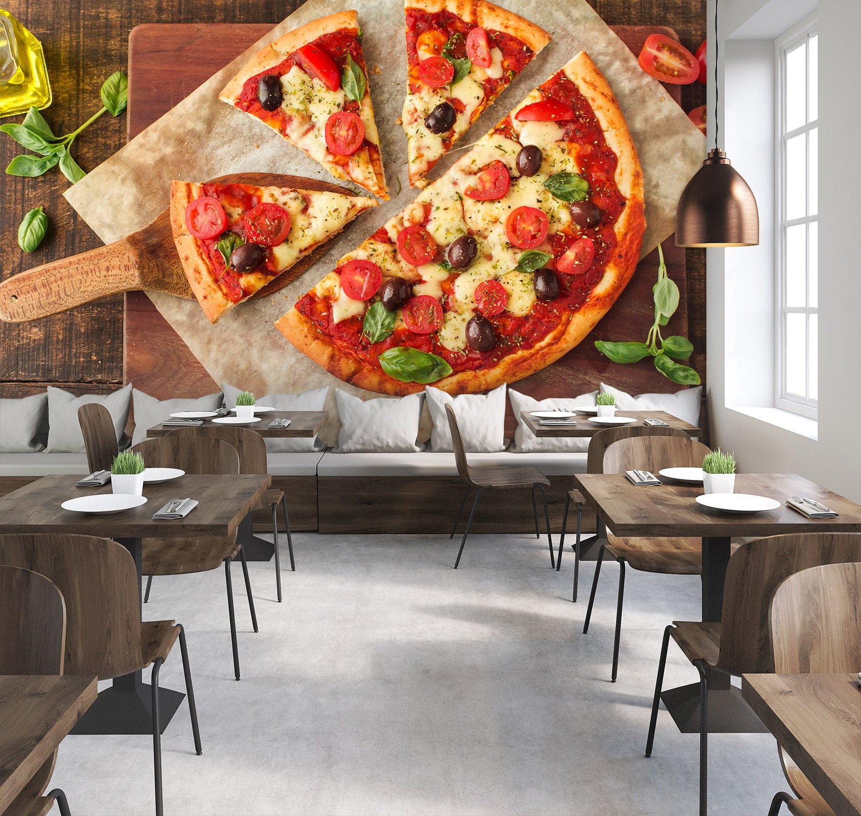 3D Delicious Pizza 1408 Wall Murals Wallpaper AJ Wallpaper 2