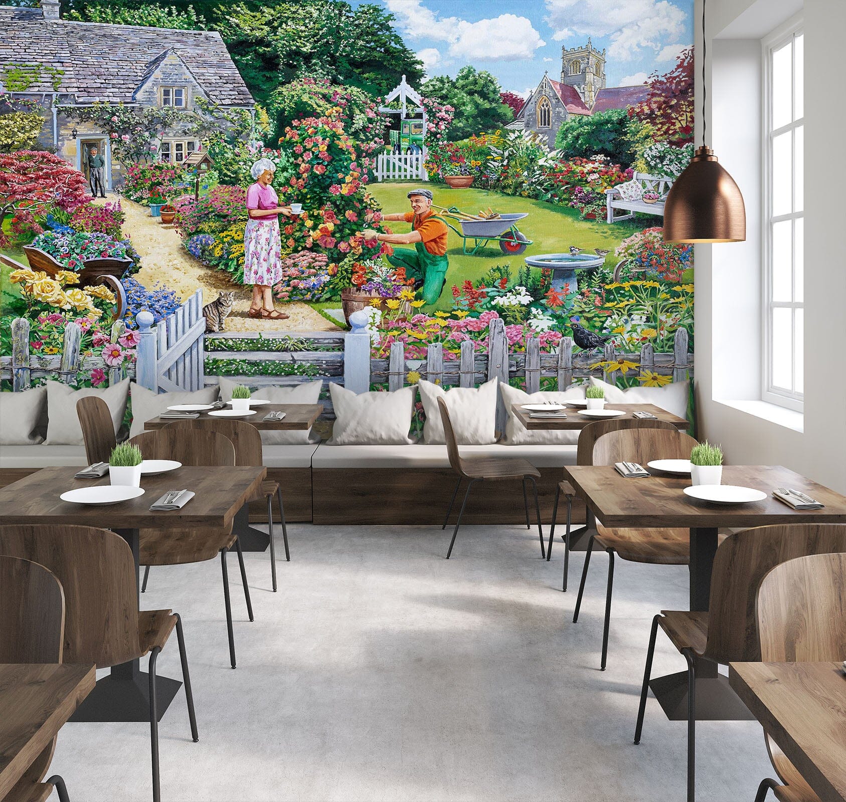 3D Tending A Cottage Garden 1055 Trevor Mitchell Wall Mural Wall Murals Wallpaper AJ Wallpaper 2