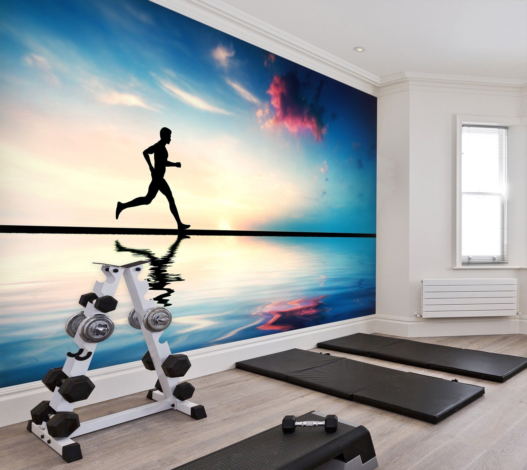 3D Beach Running 034 Wall Murals Wallpaper AJ Wallpaper 2