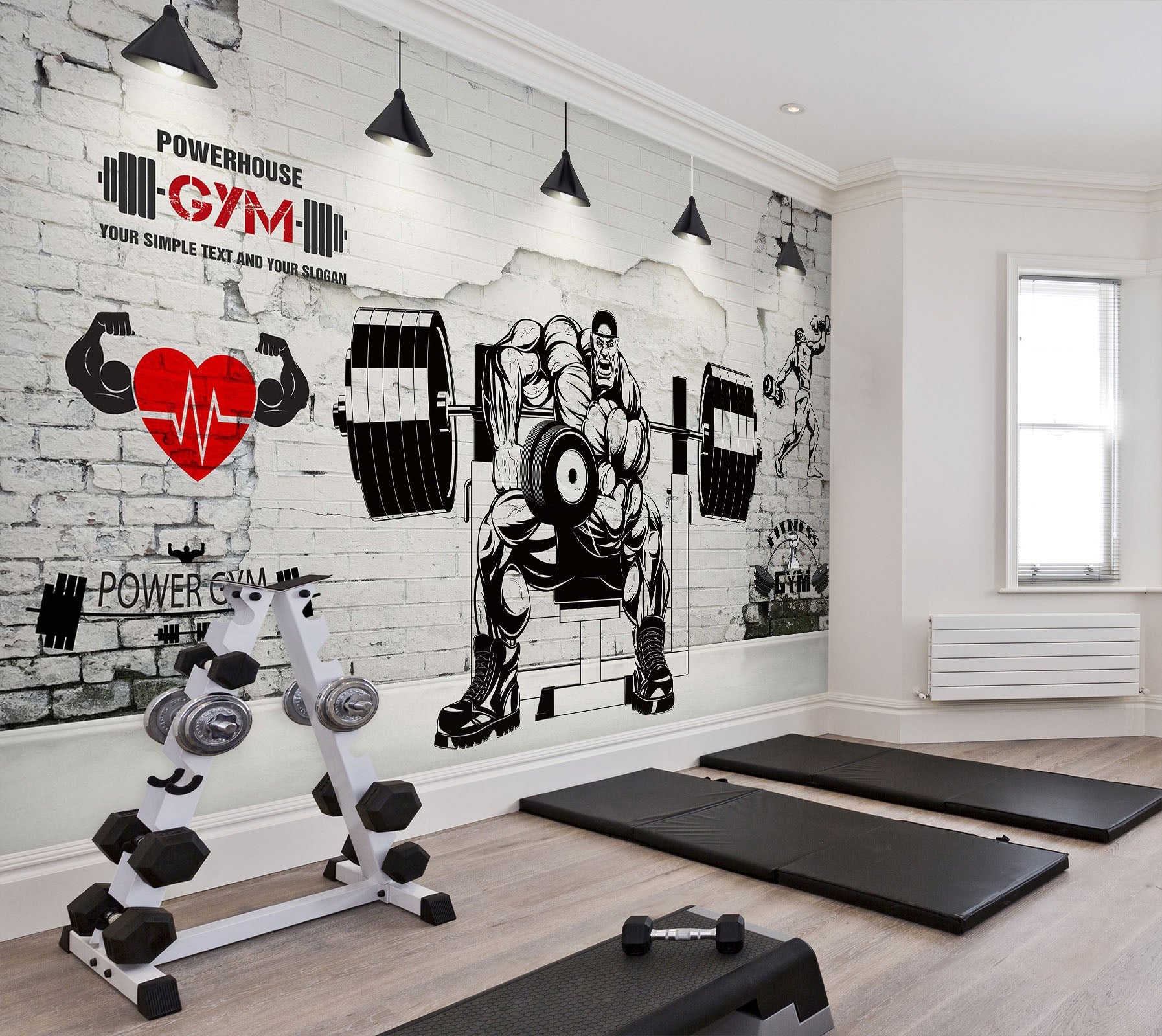 3D Muscle Barbell 047 Wall Murals Wallpaper AJ Wallpaper 2
