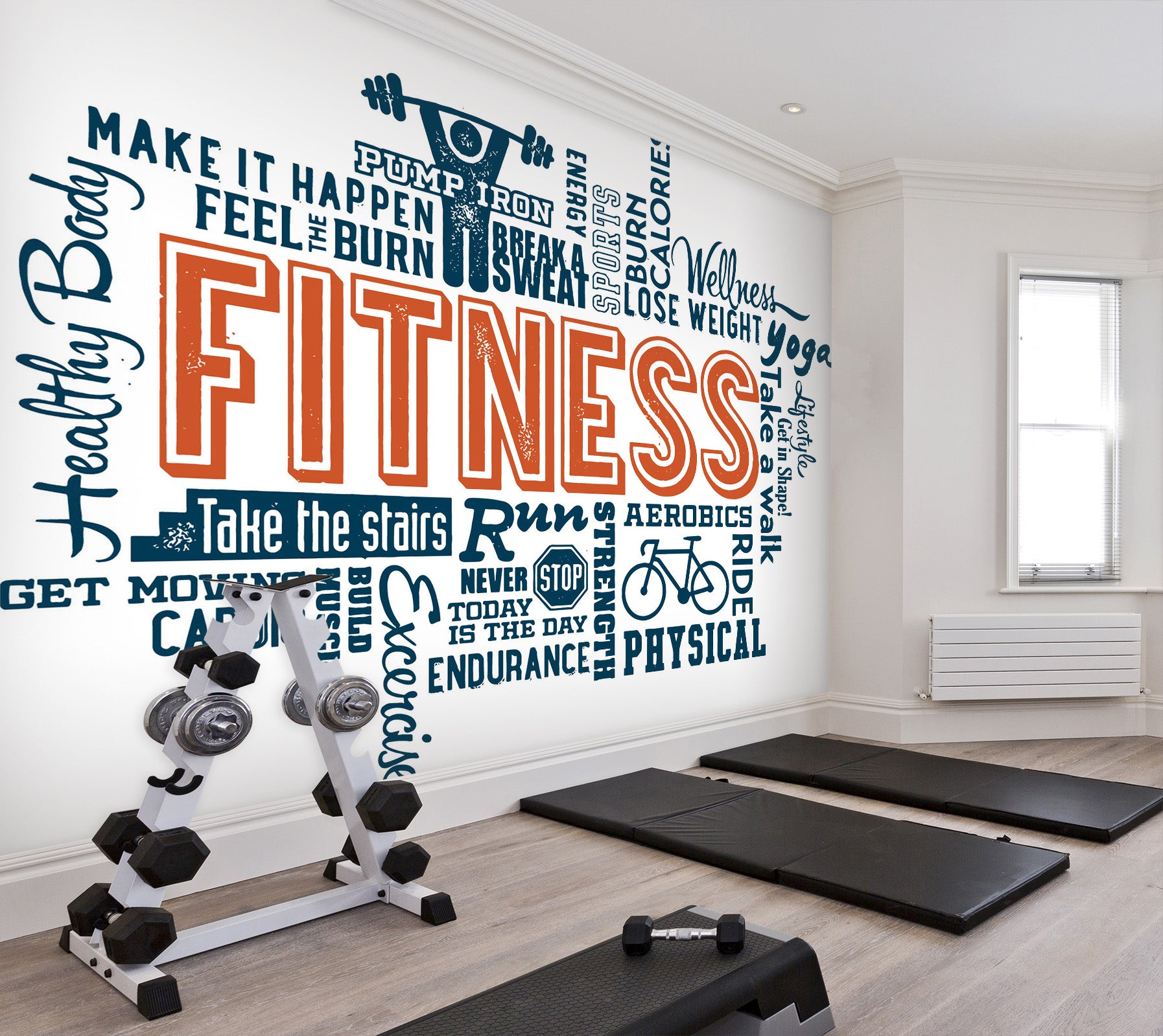 3D Fitness Letter 057 Wall Murals Wallpaper AJ Wallpaper 2