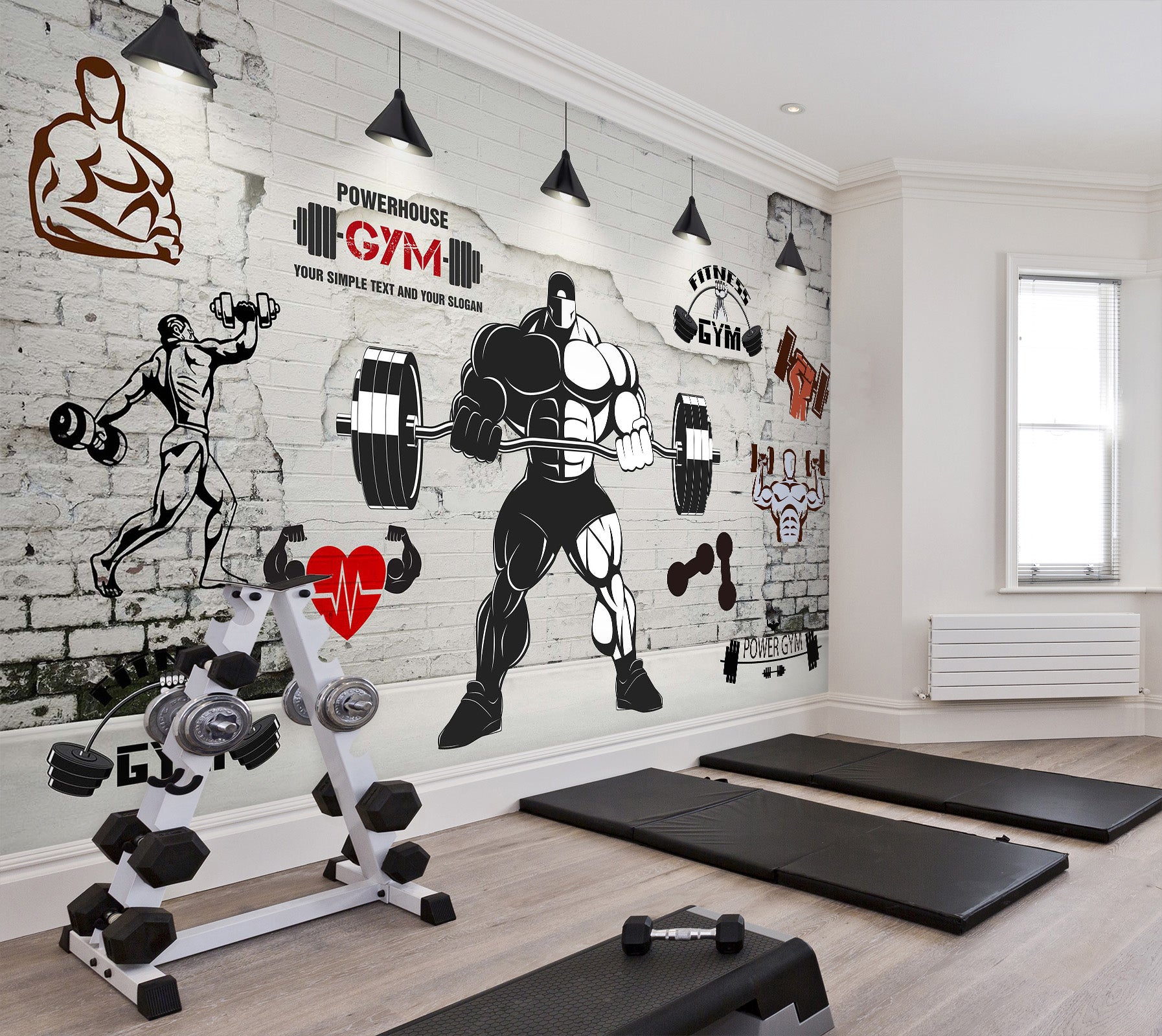 3D Lift The Barbell 052 Wall Murals Wallpaper AJ Wallpaper 2