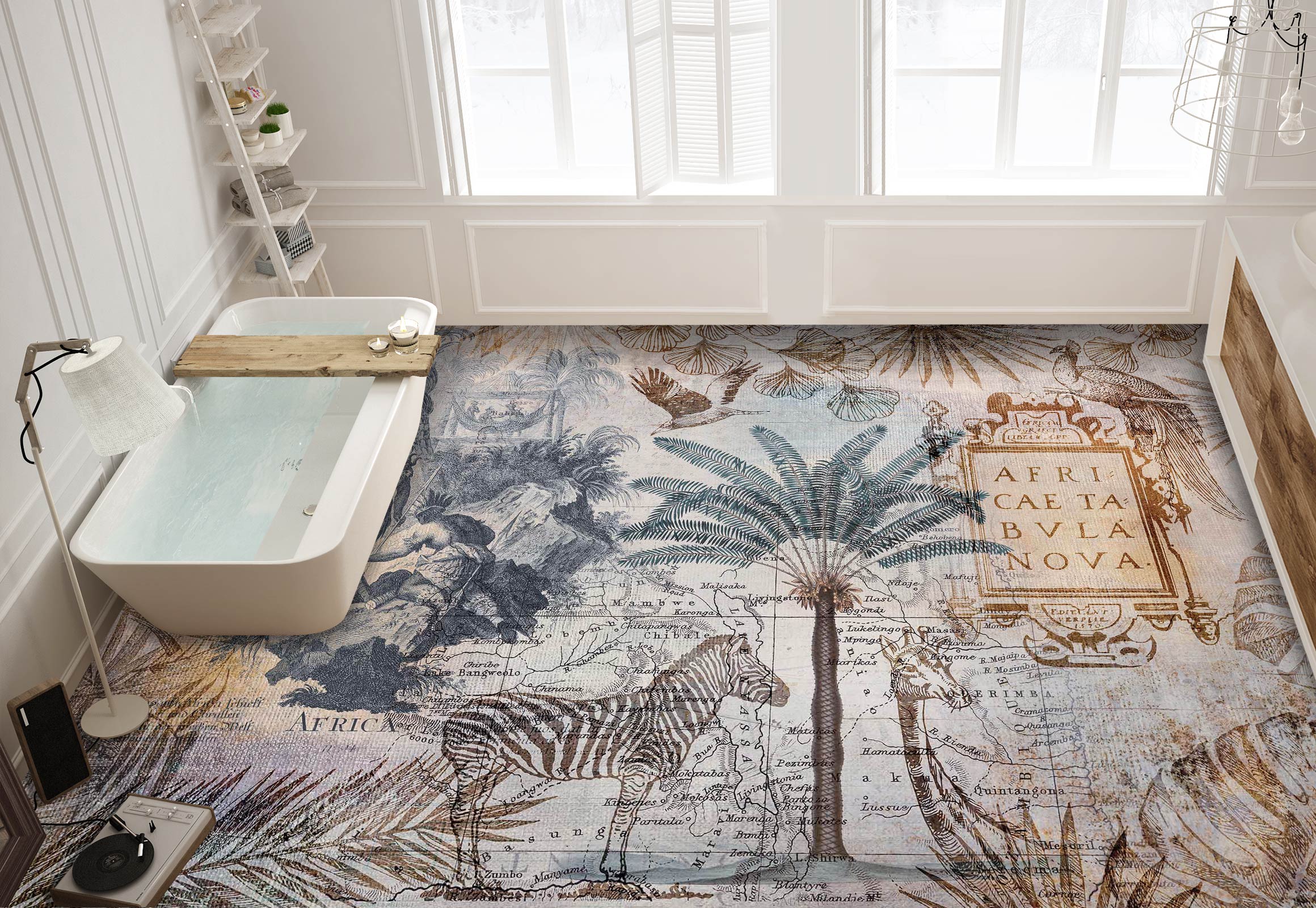 3D Zebra Jungle 102109 Andrea Haase Floor Mural