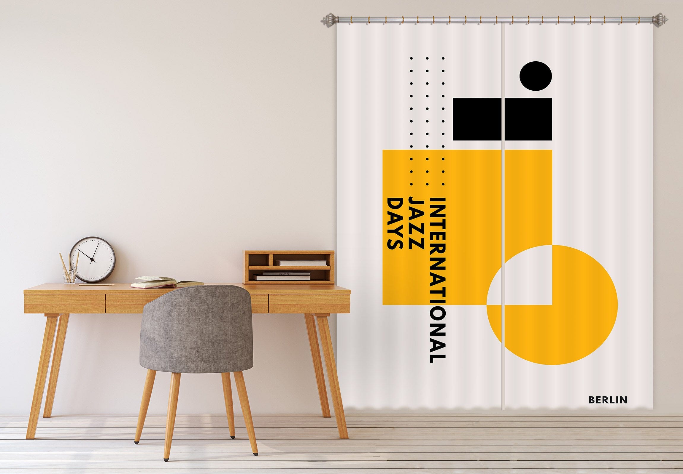 3D Yellow Pattern 1058 Boris Draschoff Curtain Curtains Drapes Curtains AJ Creativity Home