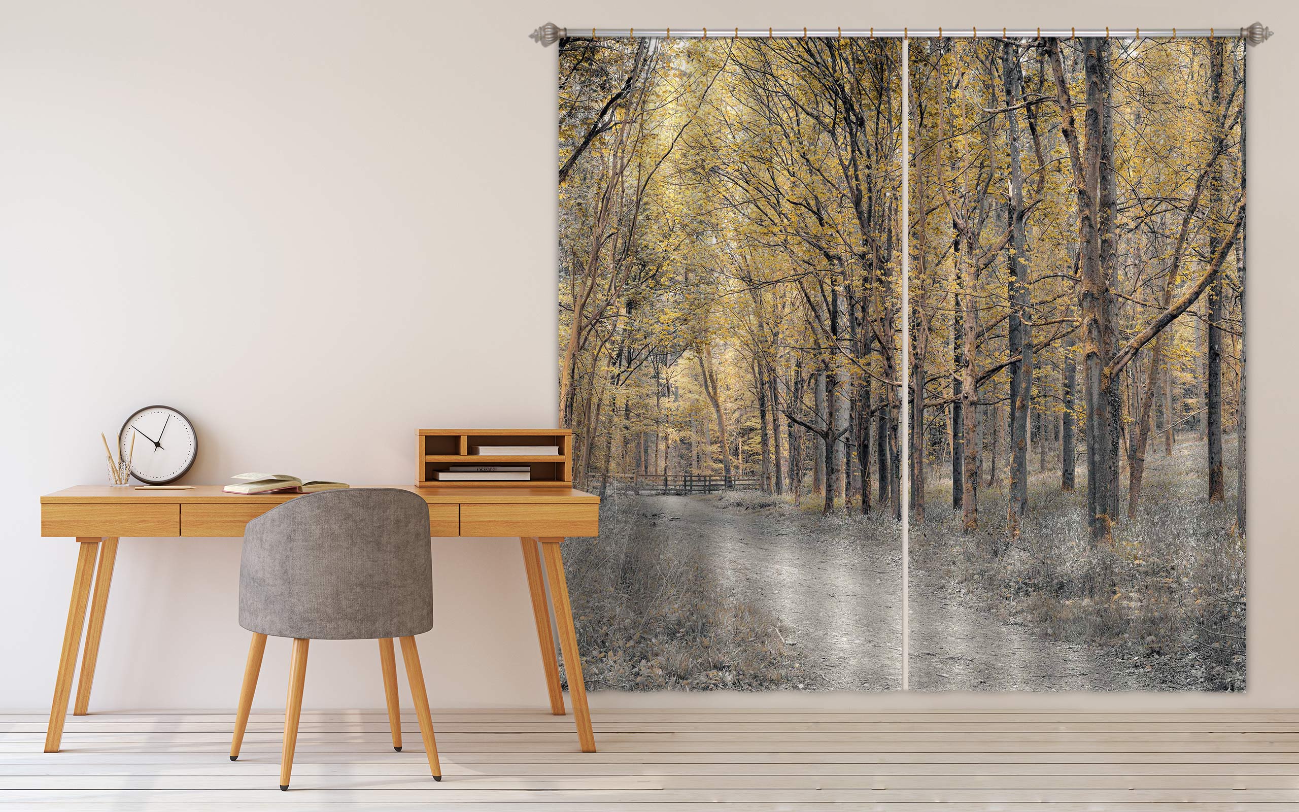 3D Forest Path 6597 Assaf Frank Curtain Curtains Drapes