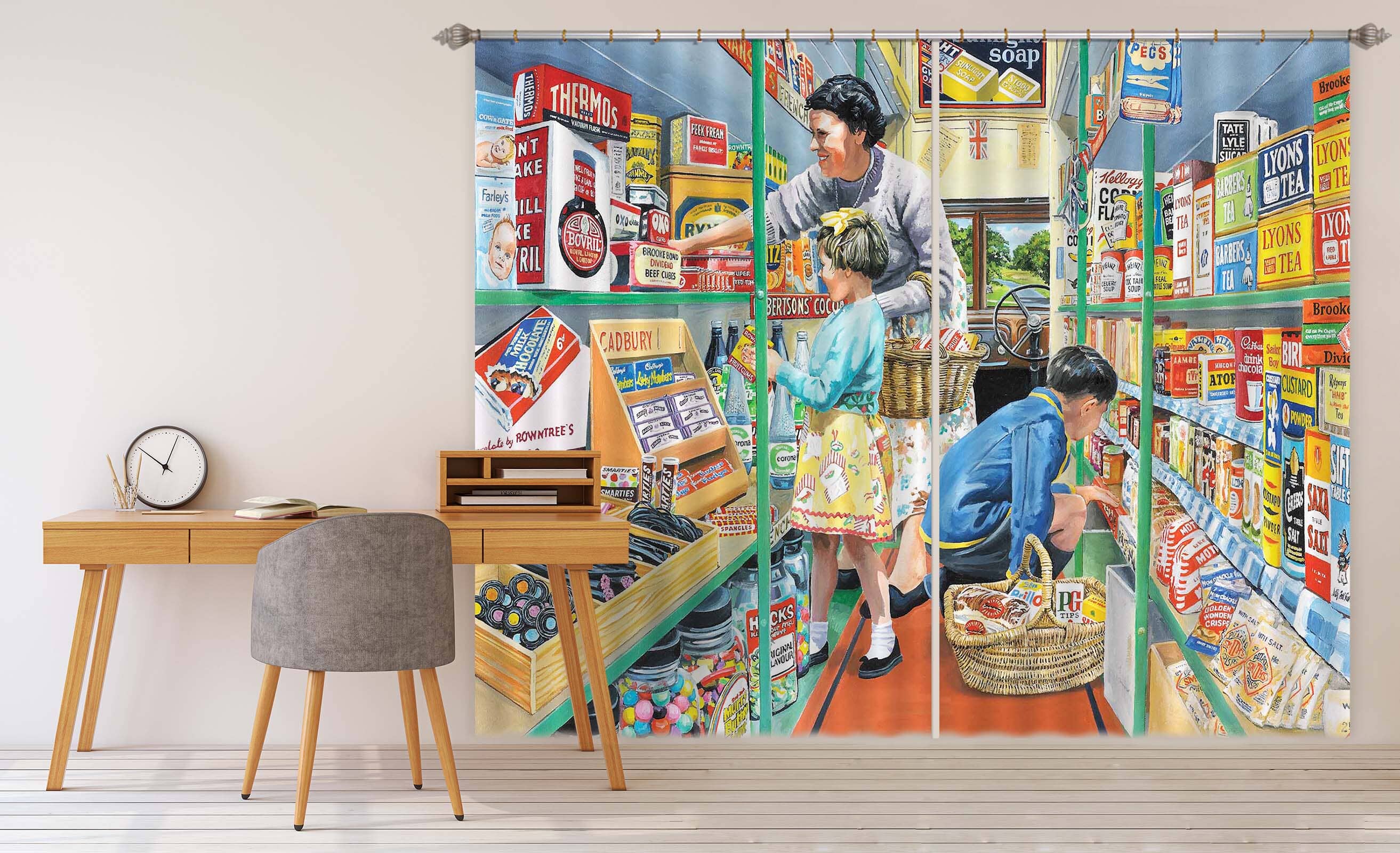 3D In The Mobile Shop 072 Trevor Mitchell Curtain Curtains Drapes Curtains AJ Creativity Home