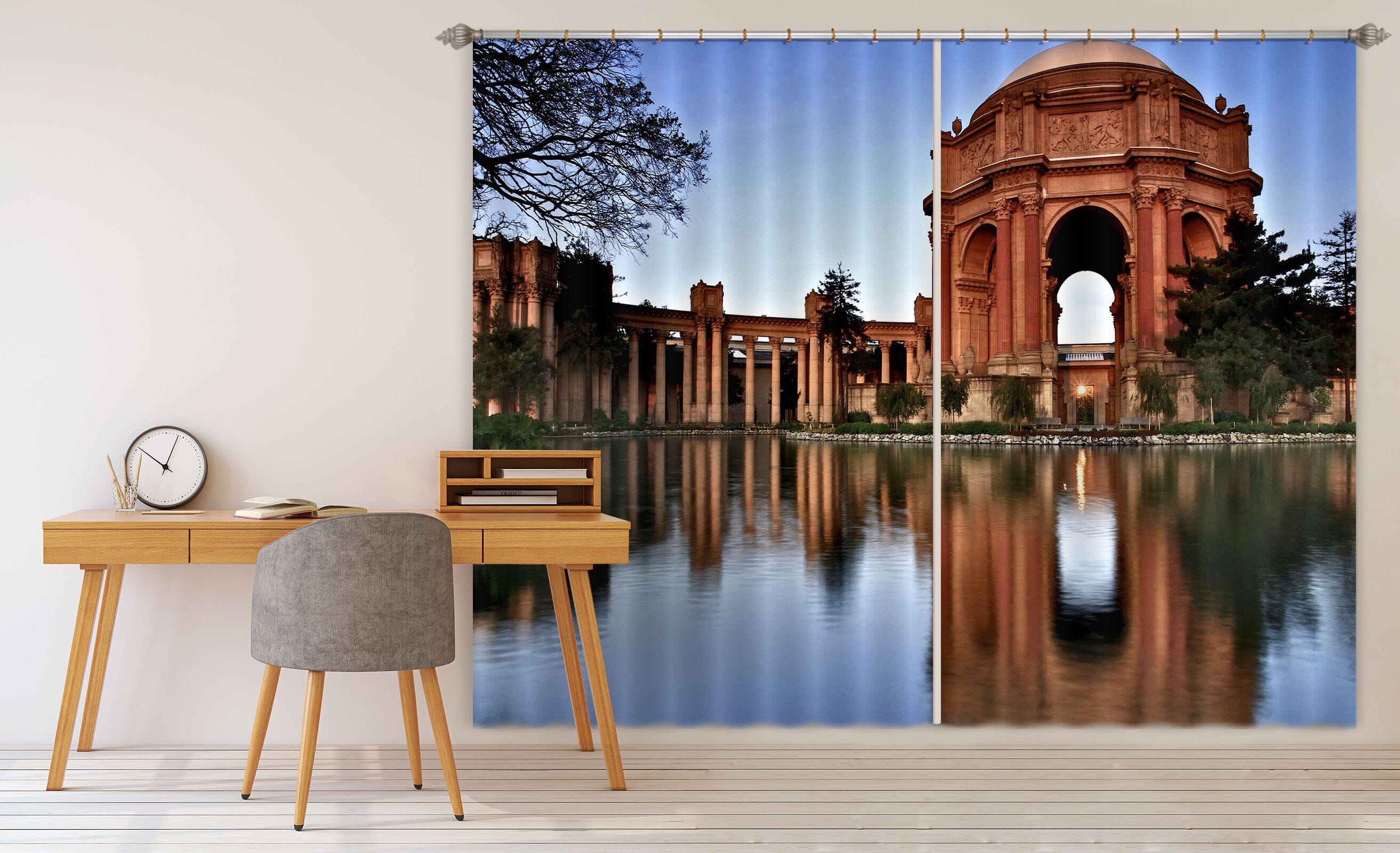 3D Waterside Castle 071 Kathy Barefield Curtain Curtains Drapes Curtains AJ Creativity Home