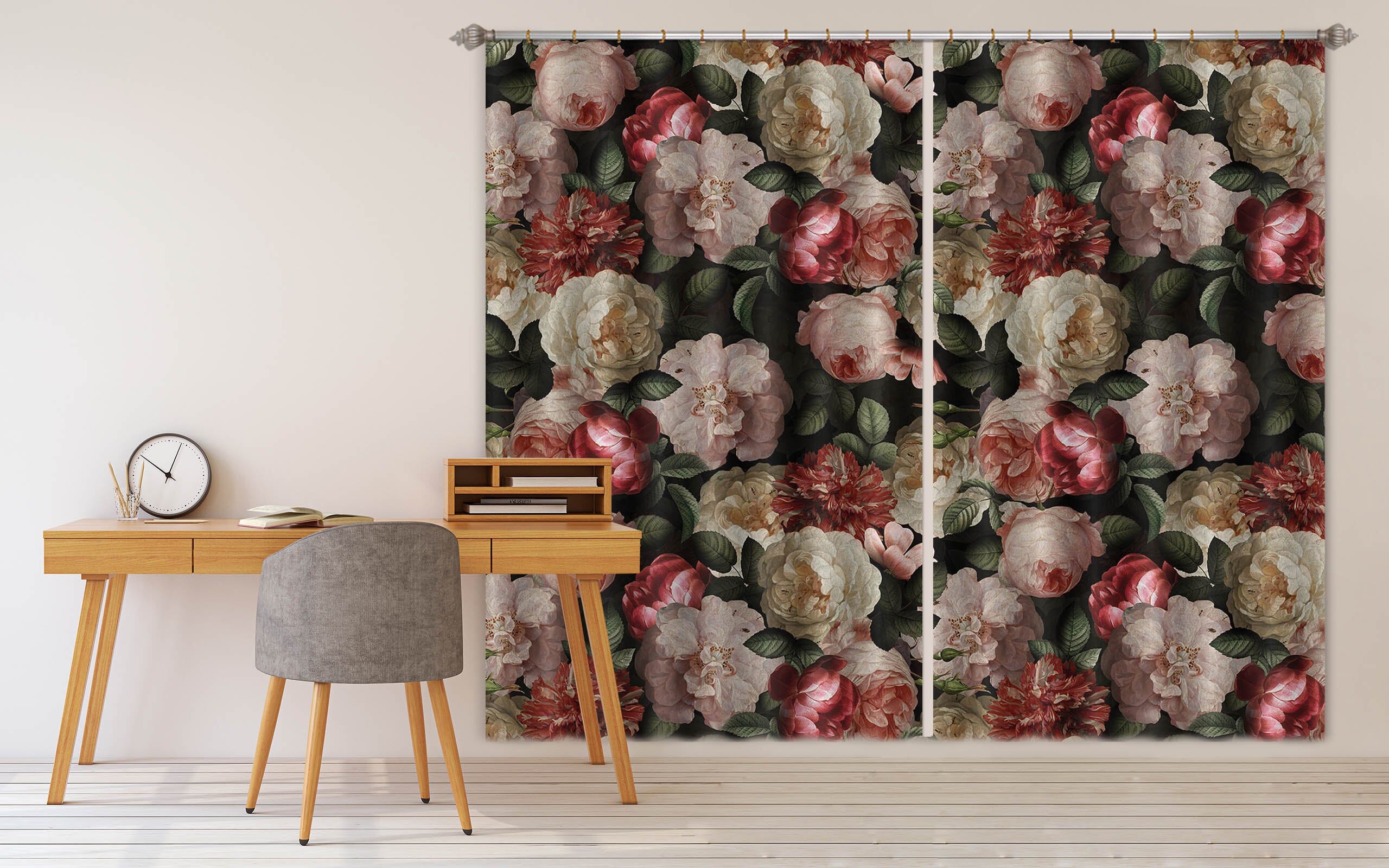 3D Bright Rose 113 Uta Naumann Curtain Curtains Drapes Curtains AJ Creativity Home