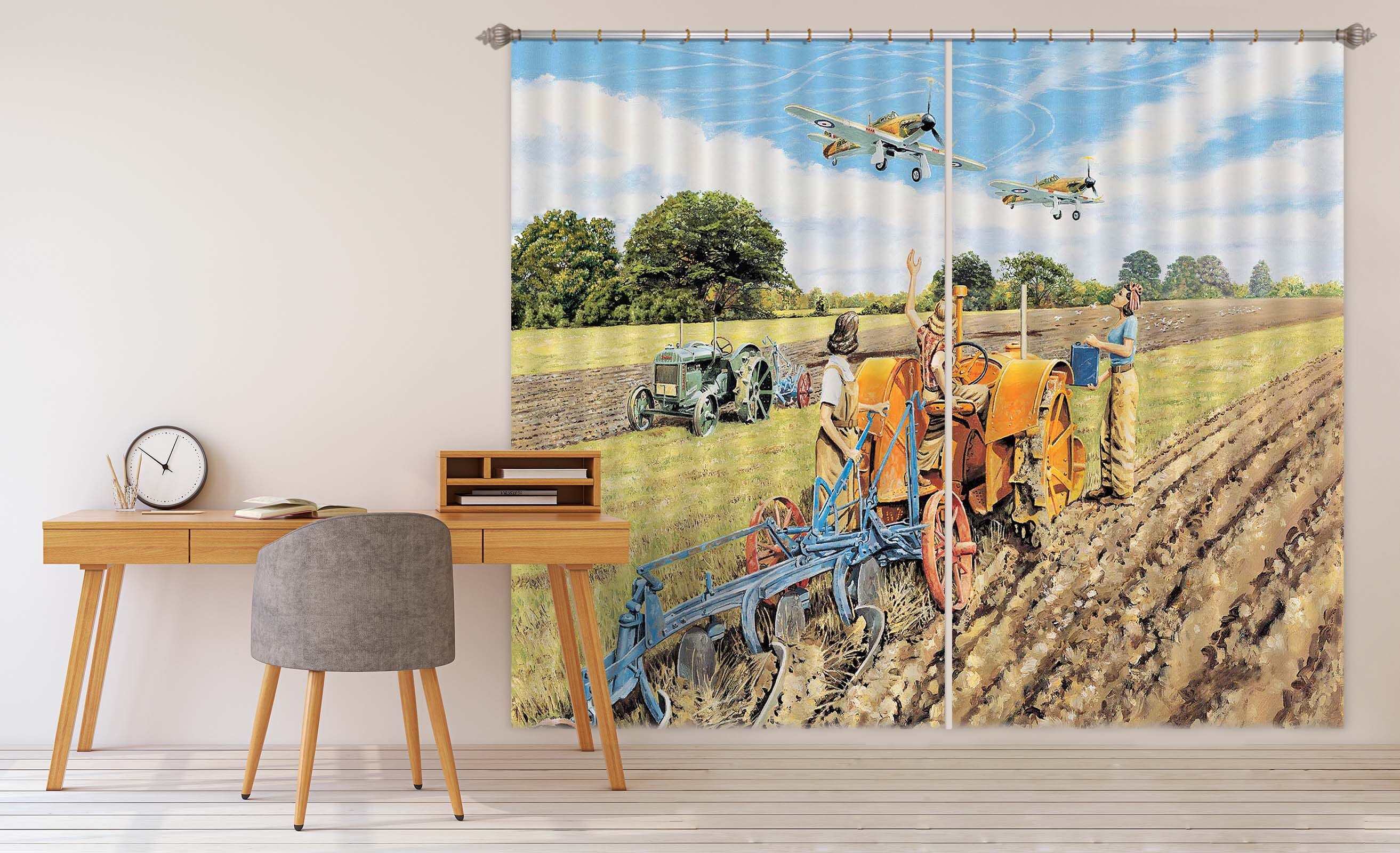 3D Ploughing For Britain 086 Trevor Mitchell Curtain Curtains Drapes Curtains AJ Creativity Home