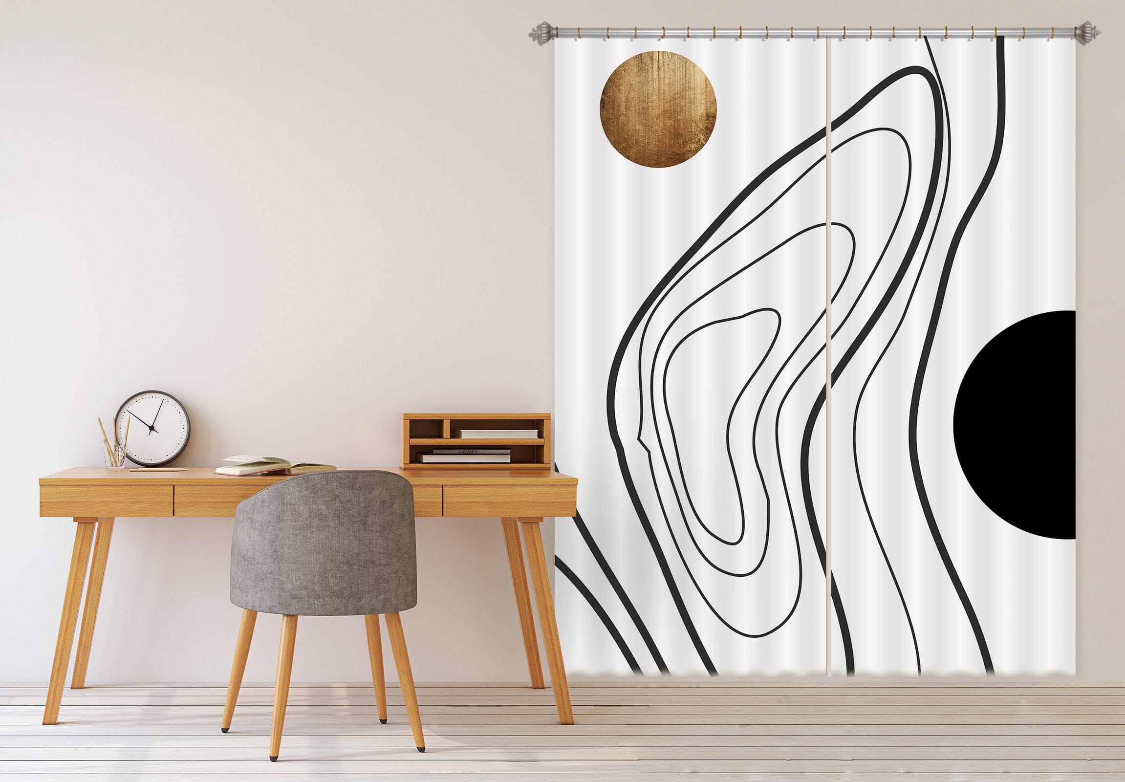3D Irregular Circle 1086 Boris Draschoff Curtain Curtains Drapes Curtains AJ Creativity Home