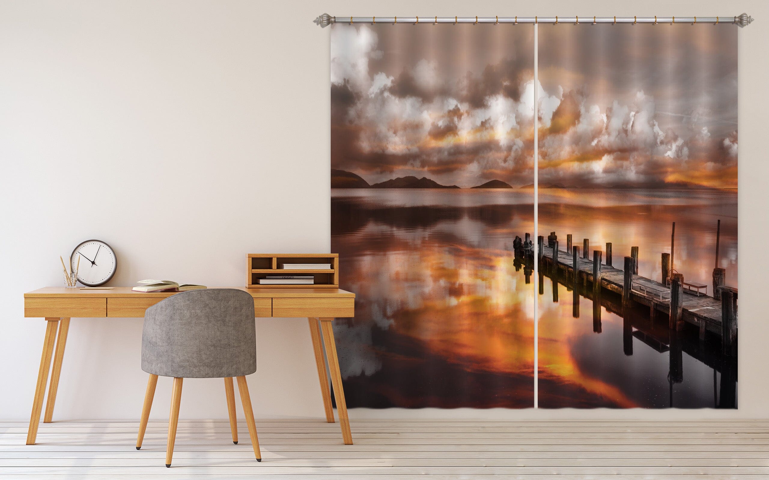 3D River Bridge 163 Marco Carmassi Curtain Curtains Drapes Curtains AJ Creativity Home