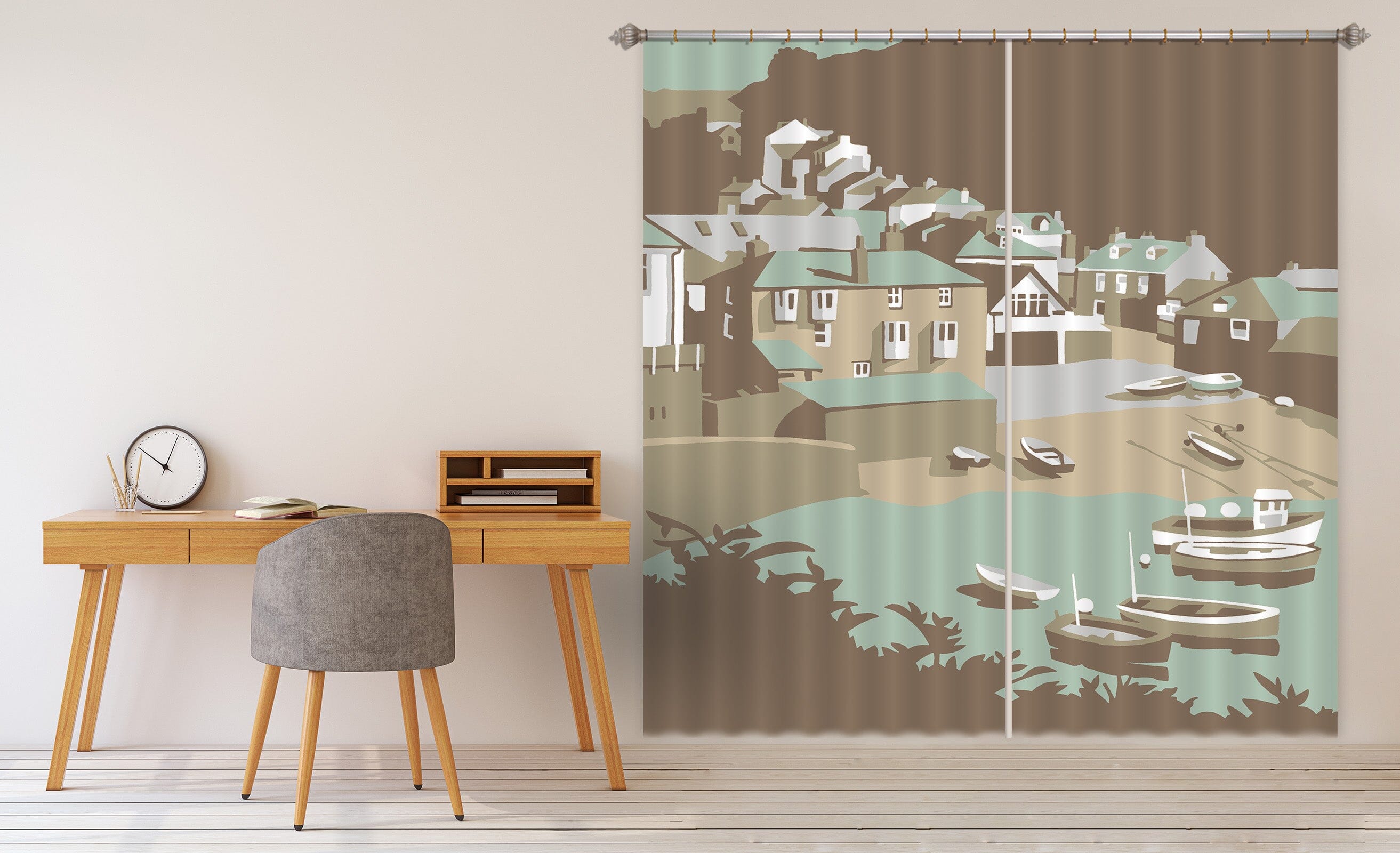 3D Port Isaac 135 Steve Read Curtain Curtains Drapes Curtains AJ Creativity Home