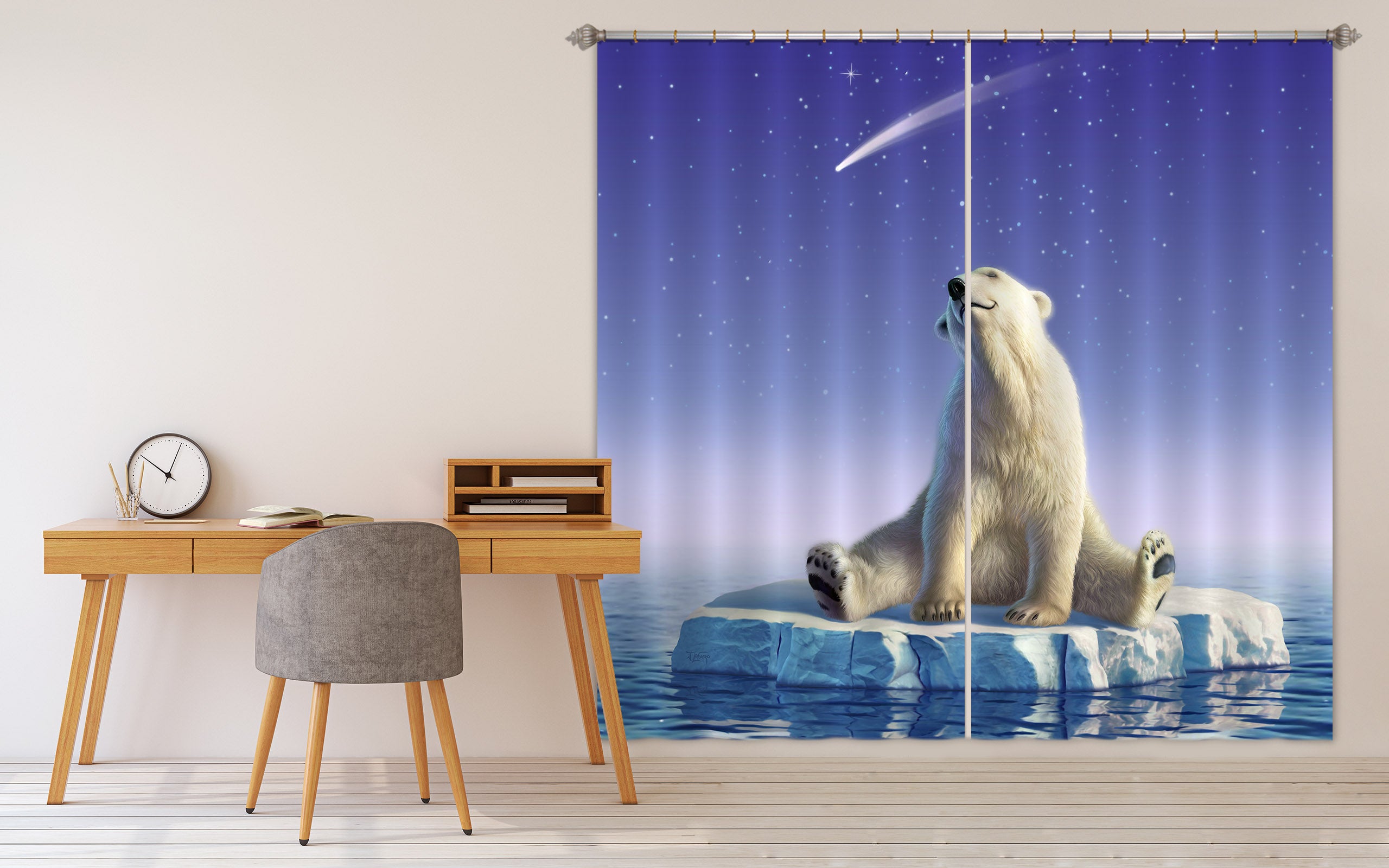 3D Polar Bear 86095 Jerry LoFaro Curtain Curtains Drapes