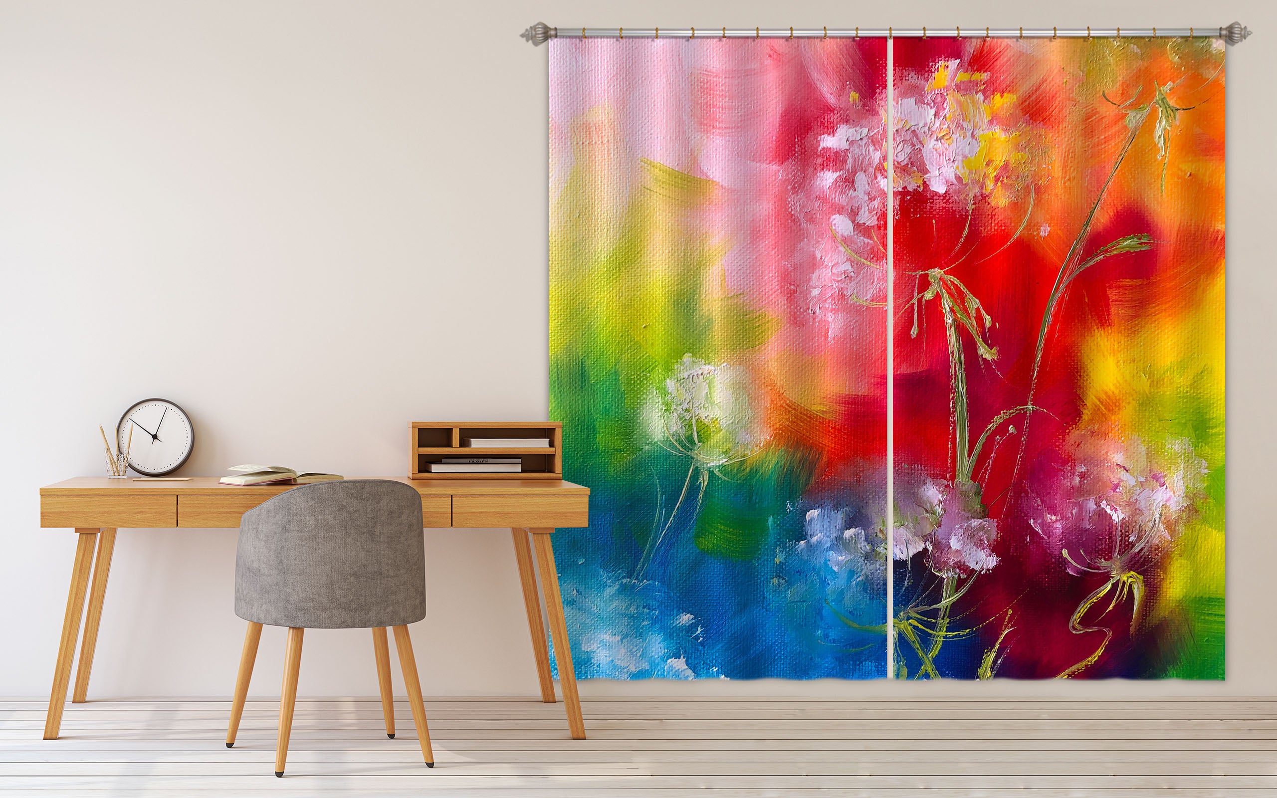 3D Bright Red Flower 2423 Skromova Marina Curtain Curtains Drapes