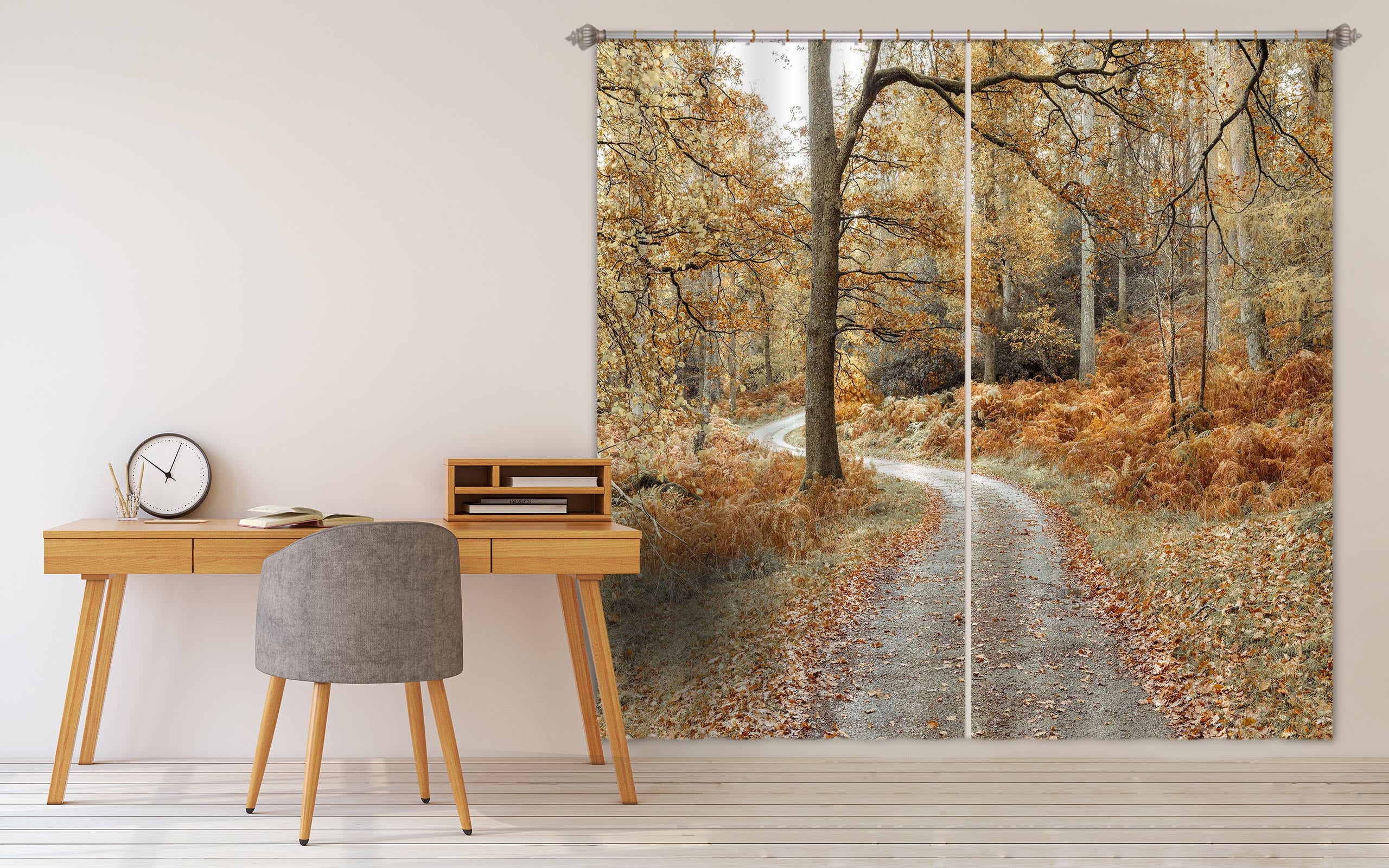 3D Deciduous Road 068 Assaf Frank Curtain Curtains Drapes