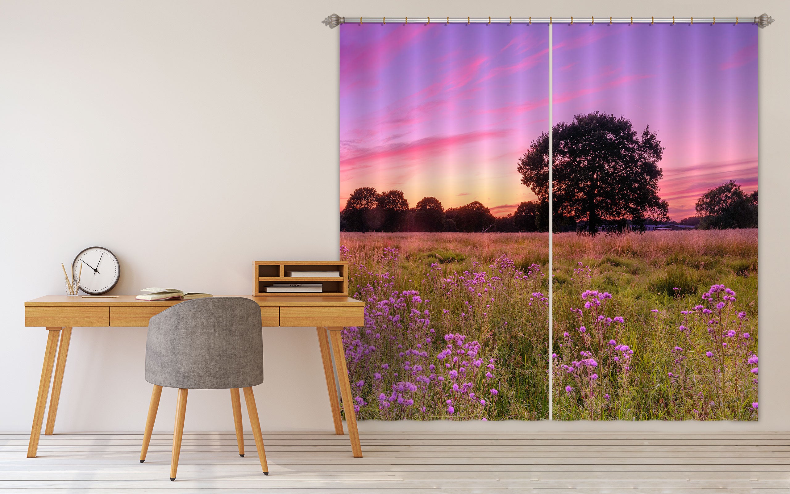 3D Prairie Flower 059 Assaf Frank Curtain Curtains Drapes