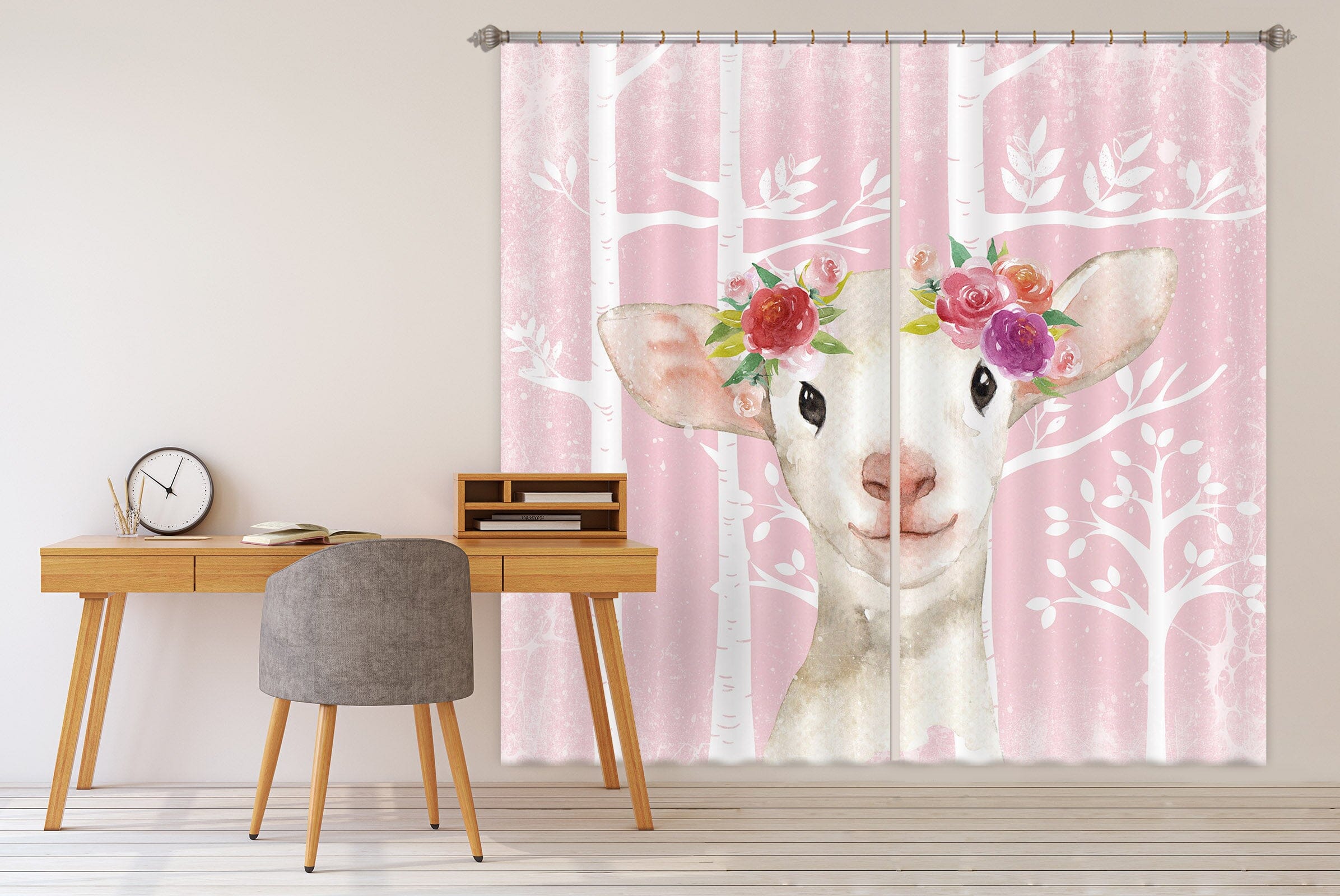 3D Sheep Flower 177 Uta Naumann Curtain Curtains Drapes Curtains AJ Creativity Home