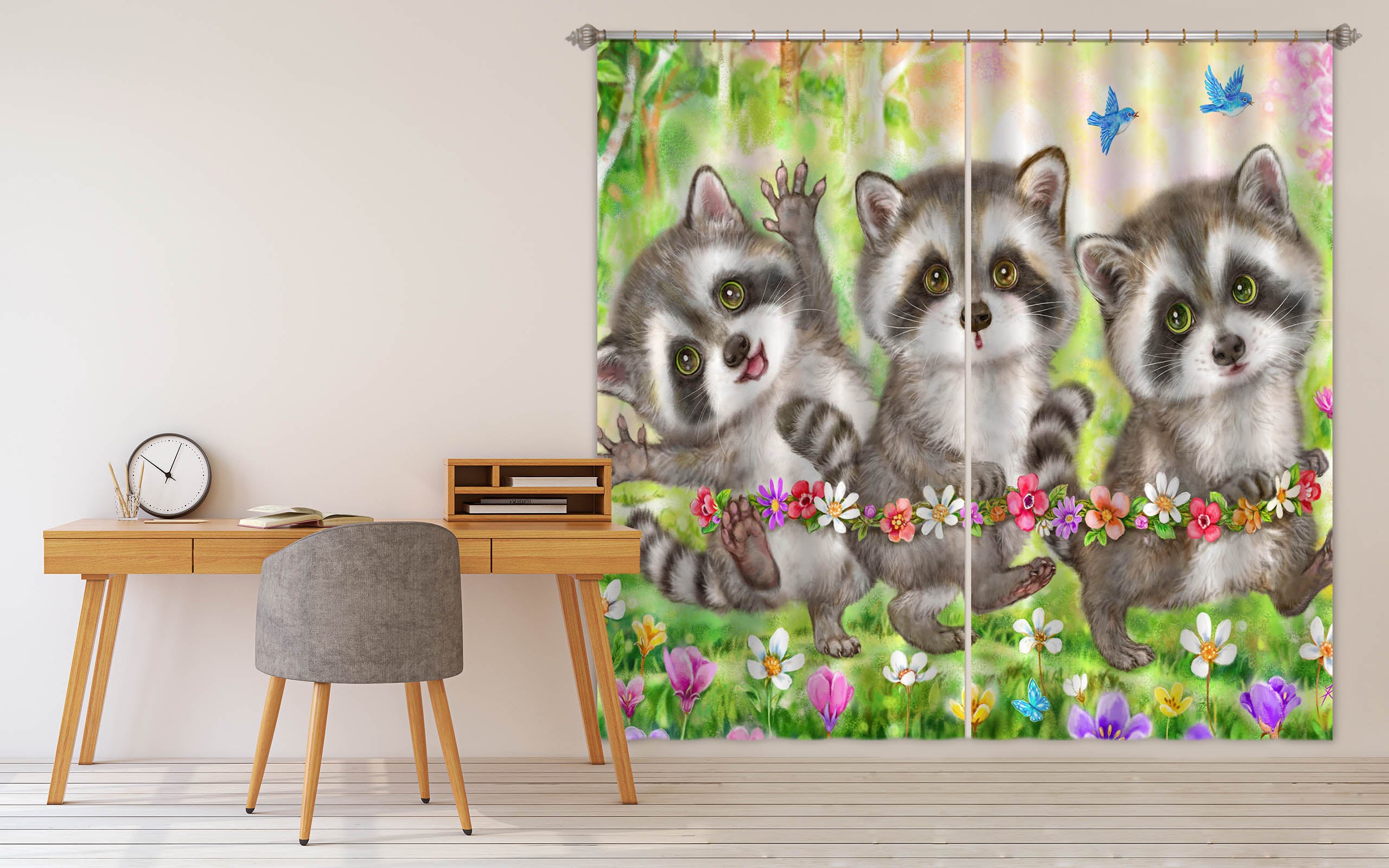 3D Cute Husky 9065 Kayomi Harai Curtain Curtains Drapes